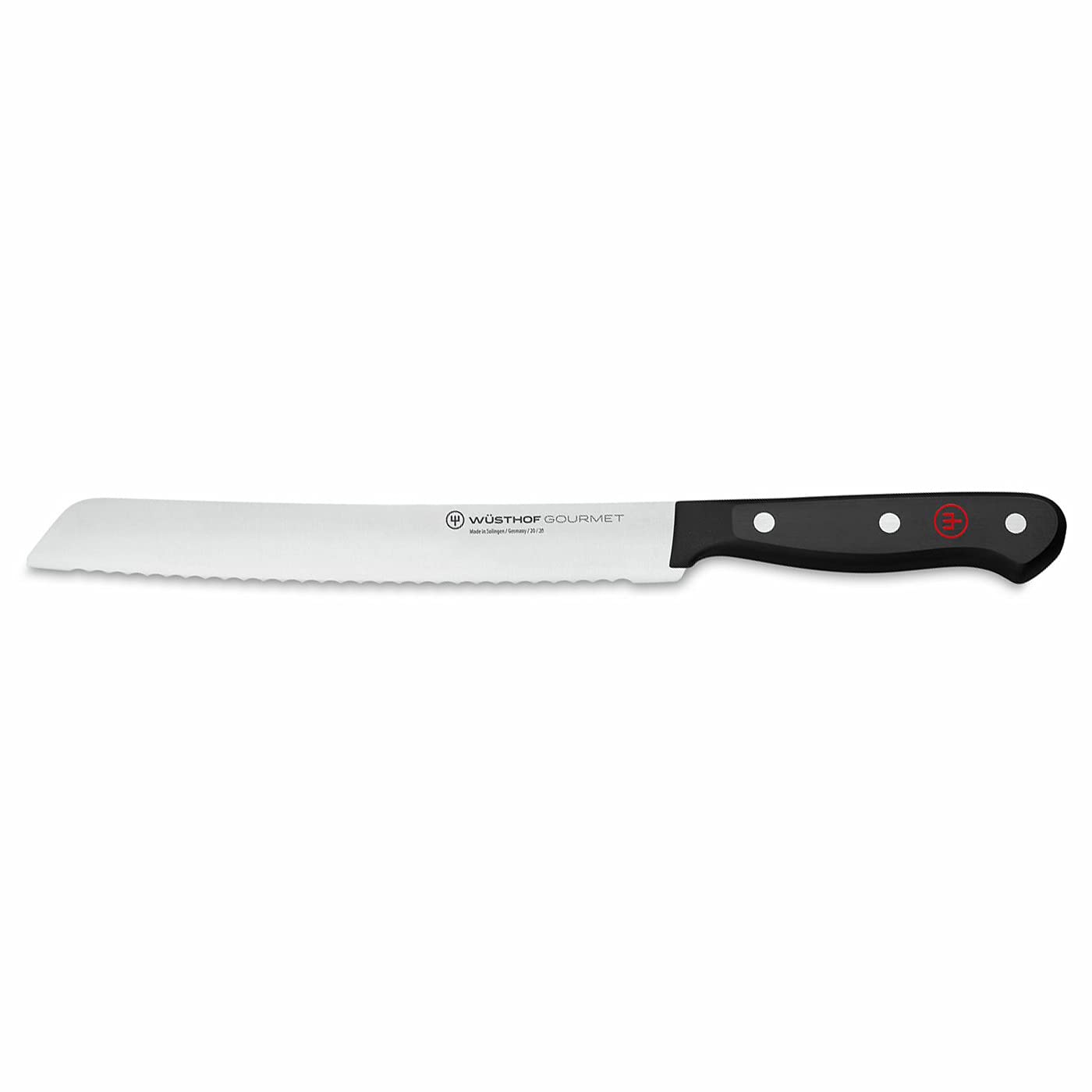 Wüsthof Gourmet 8 Inch Bread Knife with Custom Engraving - Black Stainless Steel Blade for Slicing Bread, Cake & Pastries - Perfect for Home Kitchens, Bakeries & Gift Giving