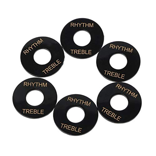 6-Piece Electric Guitar Toggle Switch Plate Set with Rhythm/Treble Washer Rings - Replacement Parts for Gibson, Fender & More - Perfect for Guitar Repair & Custom Upgrades