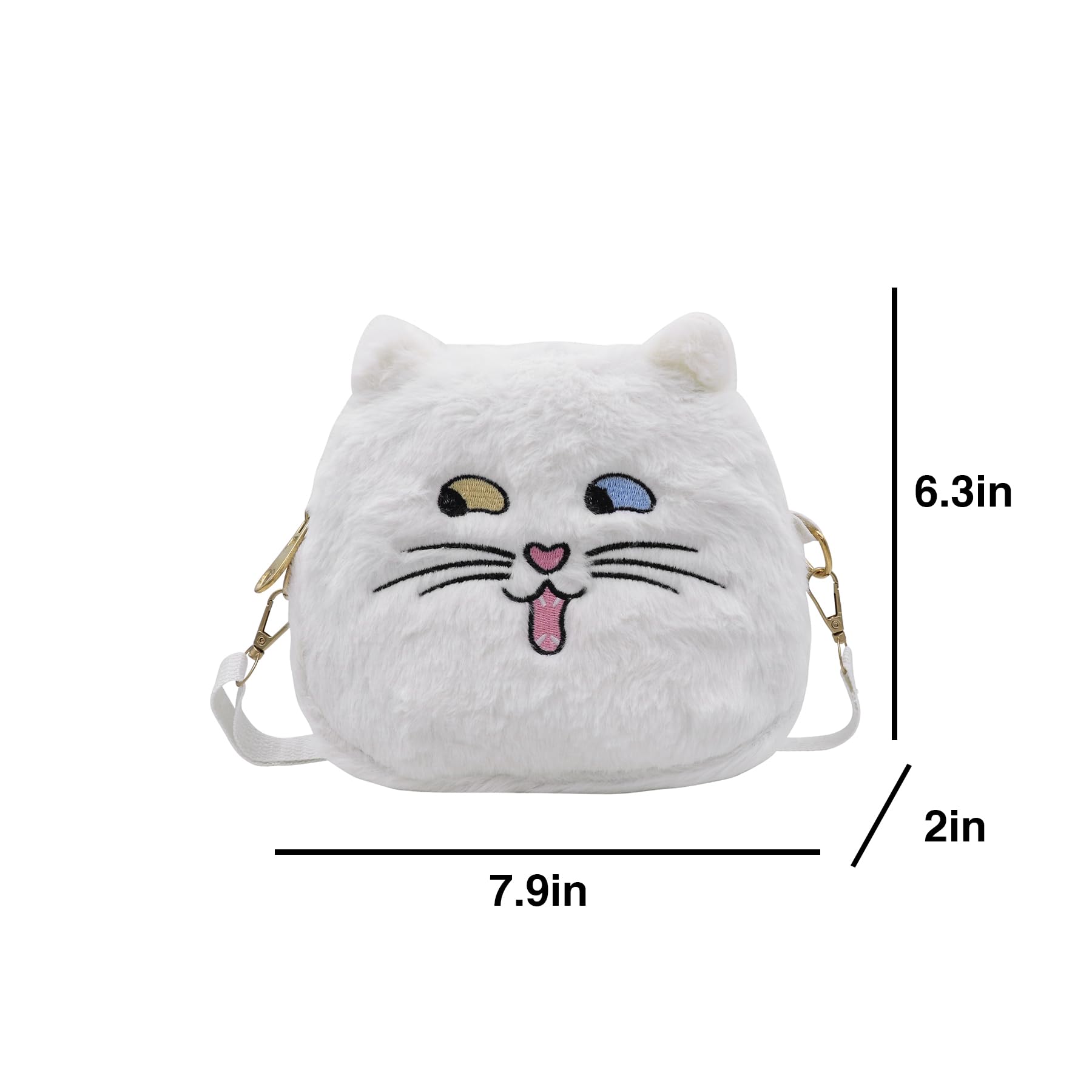 Adorable Pink Fluffy Cat Crossbody Purse - Small Plush Shoulder Bag for Women & Girls | Kawaii Animal Messenger Satchel | Perfect for Casual Outings, Cosplay & Anime Conventions