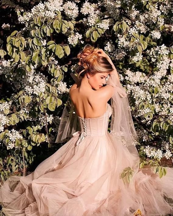 2024 Women's Tulle Beaded Prom Dress - Tea Length Homecoming Gown for Formal Dances, Weddings & Special Occasions