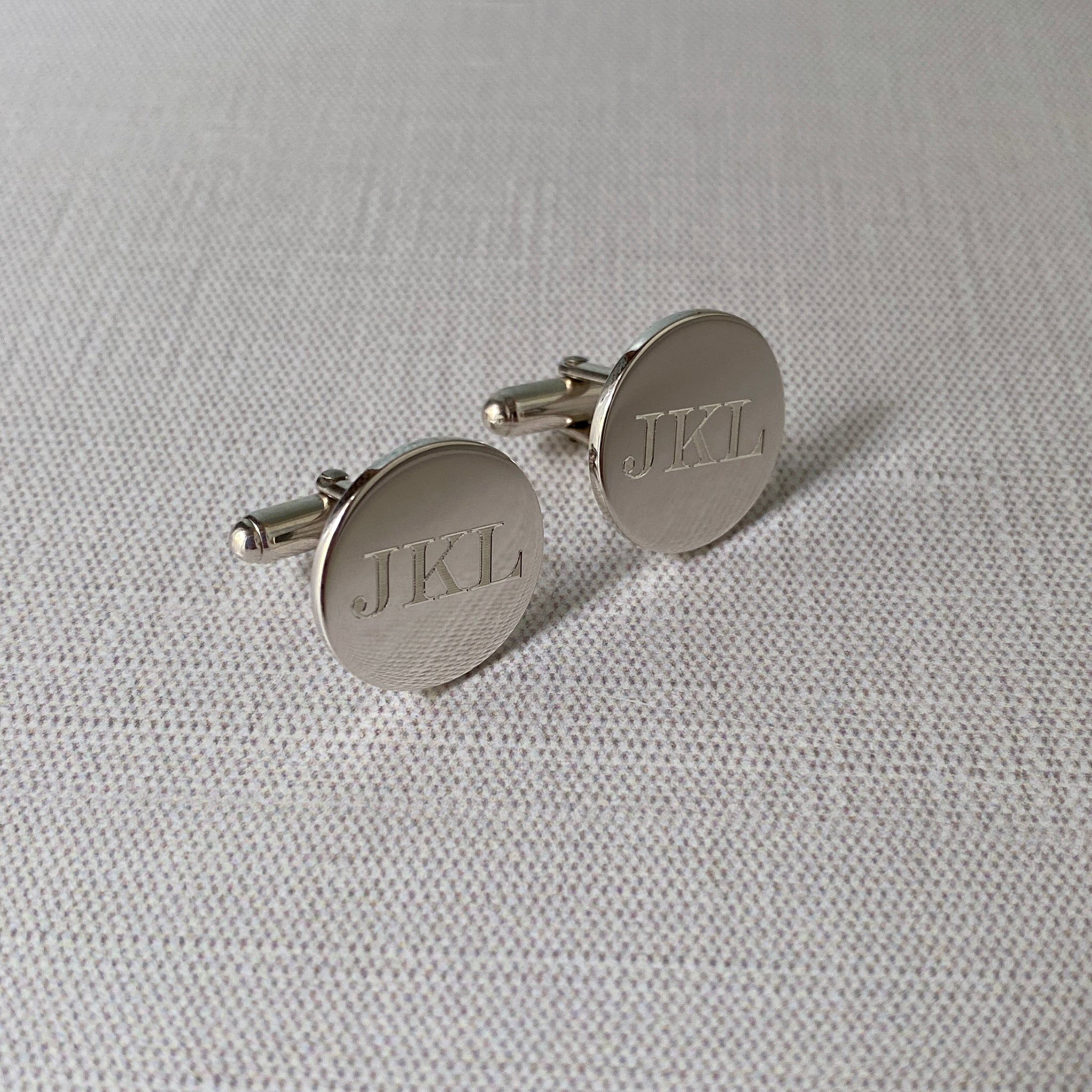 Sterling Silver Plain Round Cufflinks for Men - Elegant Dress Shirt Accessories for Weddings, Business & Formal Events