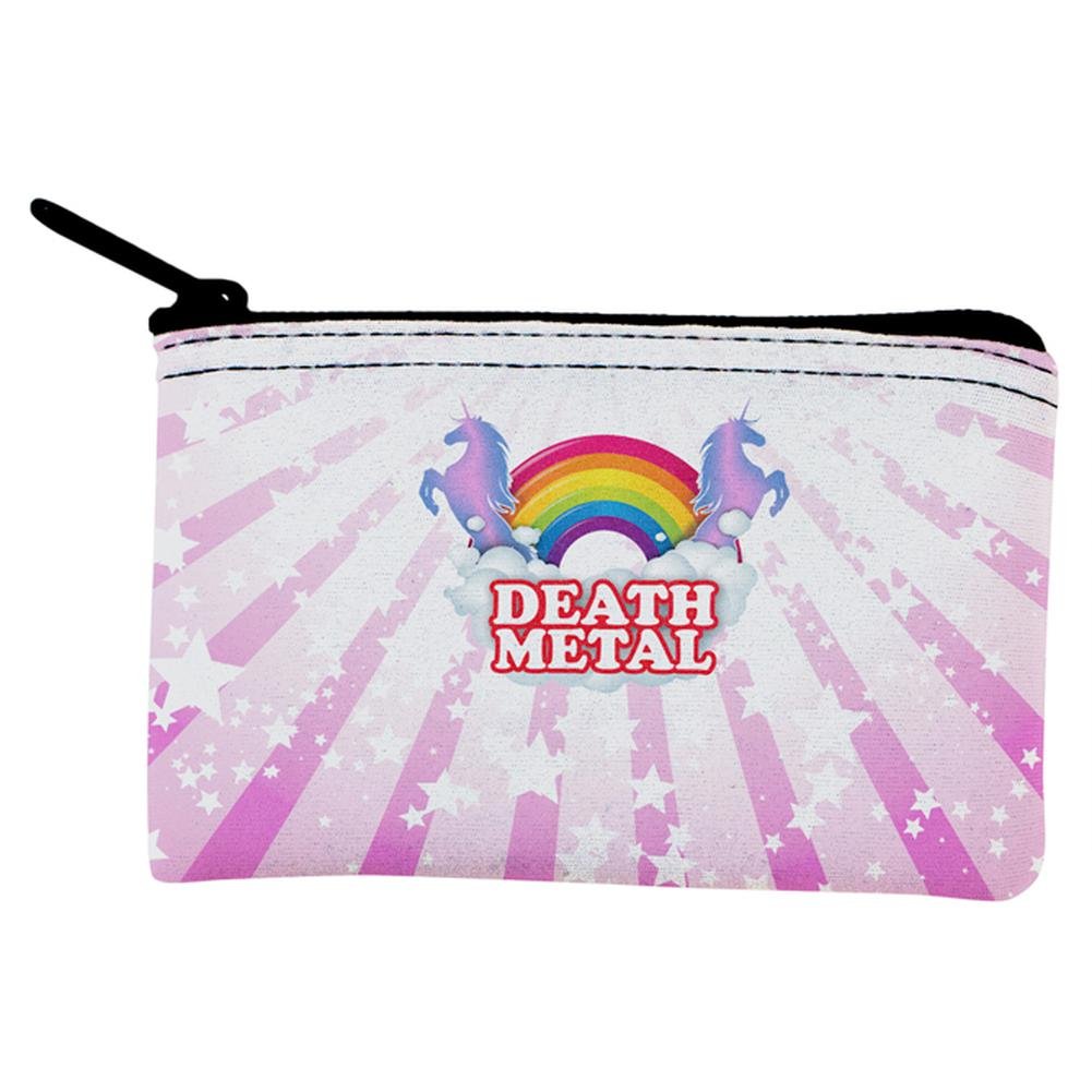 Death Metal Rainbow Unicorns Coin Purse - Gothic Cute Wallet for Cash & Cards - Perfect for Concerts, Festivals, and Alternative Fashion