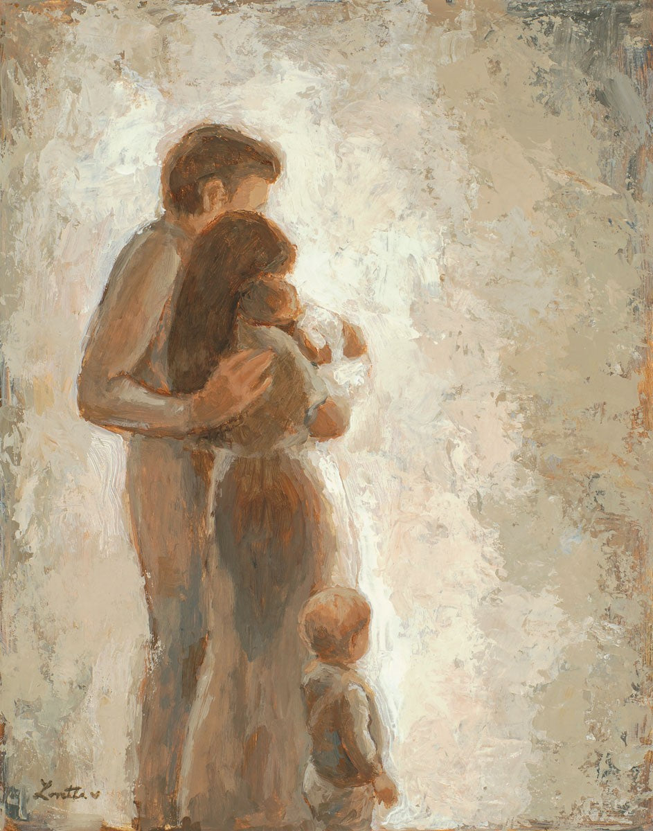 Family Looking Towards the Light Gallery Wrap Canvas - Inspirational Home Wall Art Decor for Living Room, Bedroom & Office - Perfect for Family Photos, Wedding Gifts & Housewarming Presents