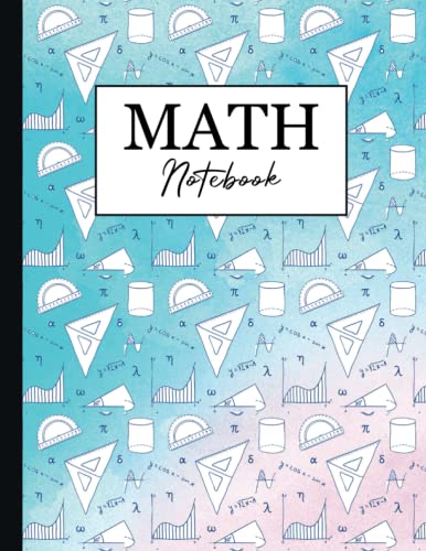 Math Notebook 1/2 Inch Squares - Graph Paper Notebook for Kids & Students | Perfect for Algebra, Geometry & STEM Learning | School Supplies & Homework Help
