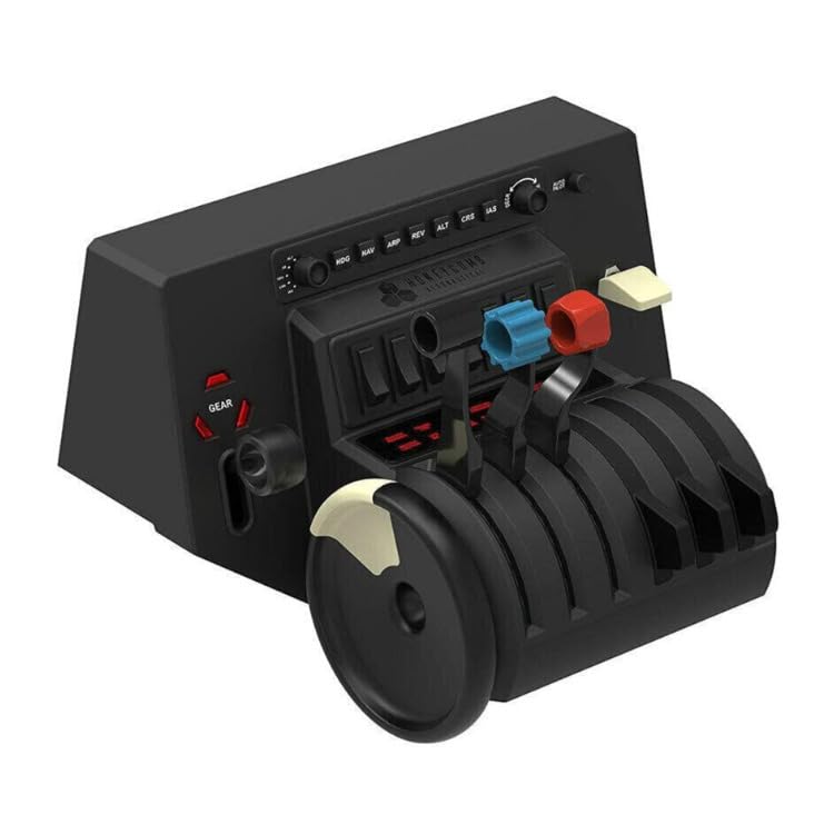 Honeycomb Aeronautical Bravo Flight Simulator Throttle Quadrant - 6 Interchangeable Levers for Trim, Gear, Flaps, Autopilot & Radio Switch Panel | USB-C Cable & Desk Clamps Included | Programmable for Flight Simulation Games | Perfect for Microsoft Flight Simulator & X-Plane | Realistic Cockpit Controls for PC Gaming
