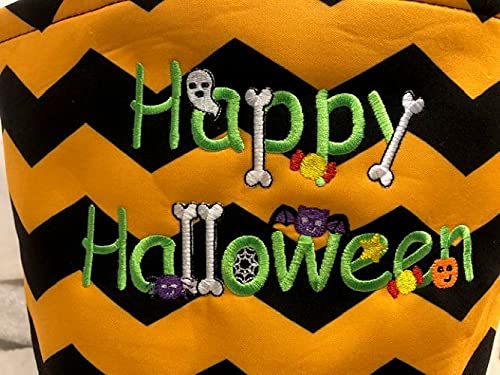 Personalized Halloween Basket - Custom Trick or Treat Bucket with Embroidery for Baby's First Halloween | Halloween Party Favors, Gift Baskets & Home Decor