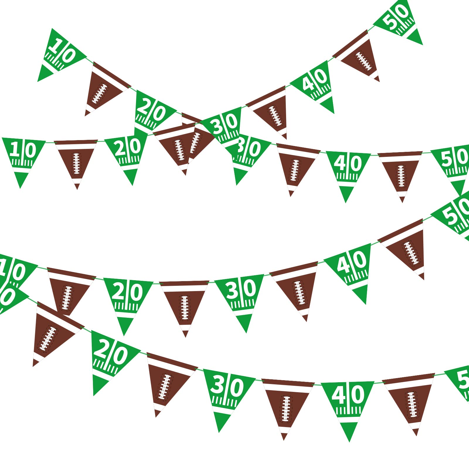 American Football Party Decorations - Triangle Pennant Bunting Flags for Birthday, Tailgate & Game Day Decor | Football Theme Party Supplies
