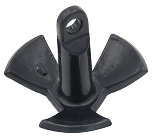 Heavy Duty Black PVC Vinyl Coated Cast Iron River Anchor with Large Shackle - Perfect for Boats, Kayaks & Canoes | Secure Mooring for Lakes & Rivers