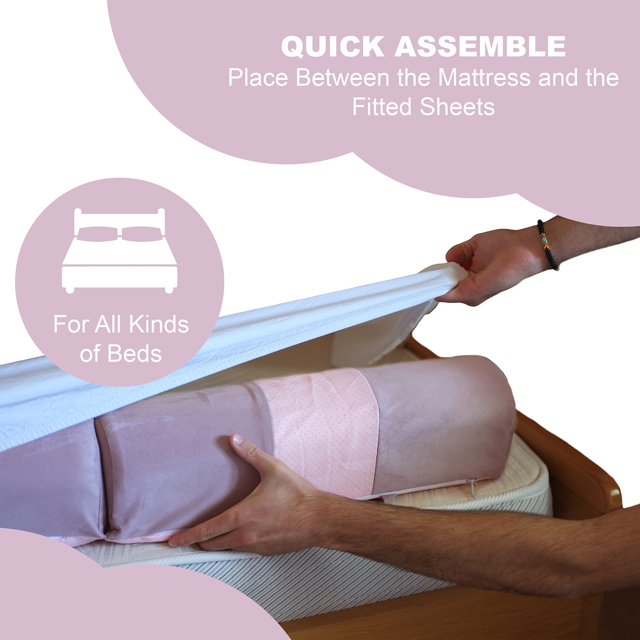 UC Bed Barrier (2-Pack) - Foldable Travel Bed Rail for Kids, Anti-Fall Safety Guard with Soft Foam Padding - Fits 90cm, 150cm, 180cm & 200cm Beds - Wall Protector for Toddler & Child Safety | Perfect for Home, Travel & Daycare Use