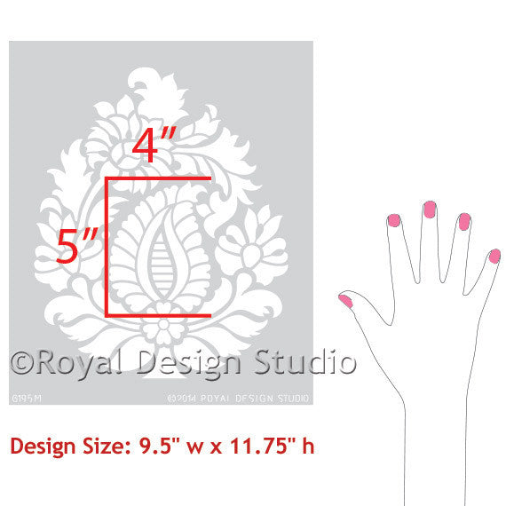 Rani Paisley Indian Wall Art Stencil - Handmade Decorative Stencil for DIY Home Decor, Wall Painting, and Fabric Design | Perfect for Bedroom, Living Room, and Craft Projects