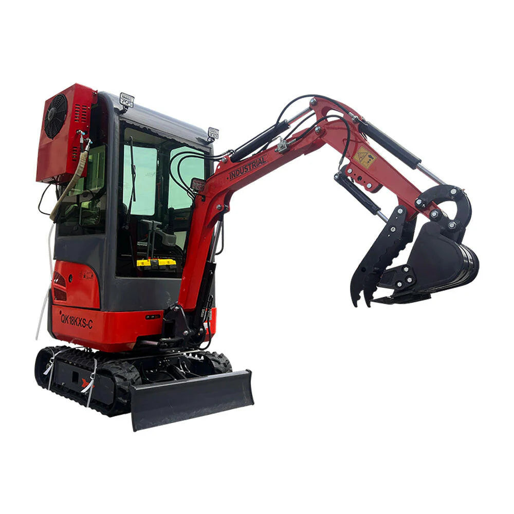 2024 Newest AGT Kubota Engine 1 Ton Mini Excavator with AC, Side Swing & Enclosed Cab - Compact Digger for Landscaping, Construction & Home Projects | AGT KH18 CC
