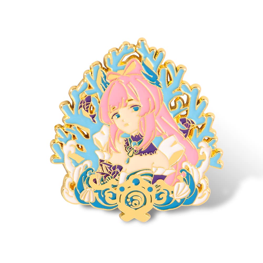 Genshin Impact Hu Tao Enamel Brooch Pin - Anime Cosplay Accessory for Fans, Women & Girls - Perfect for Conventions, Cosplay Events & Gift Giving