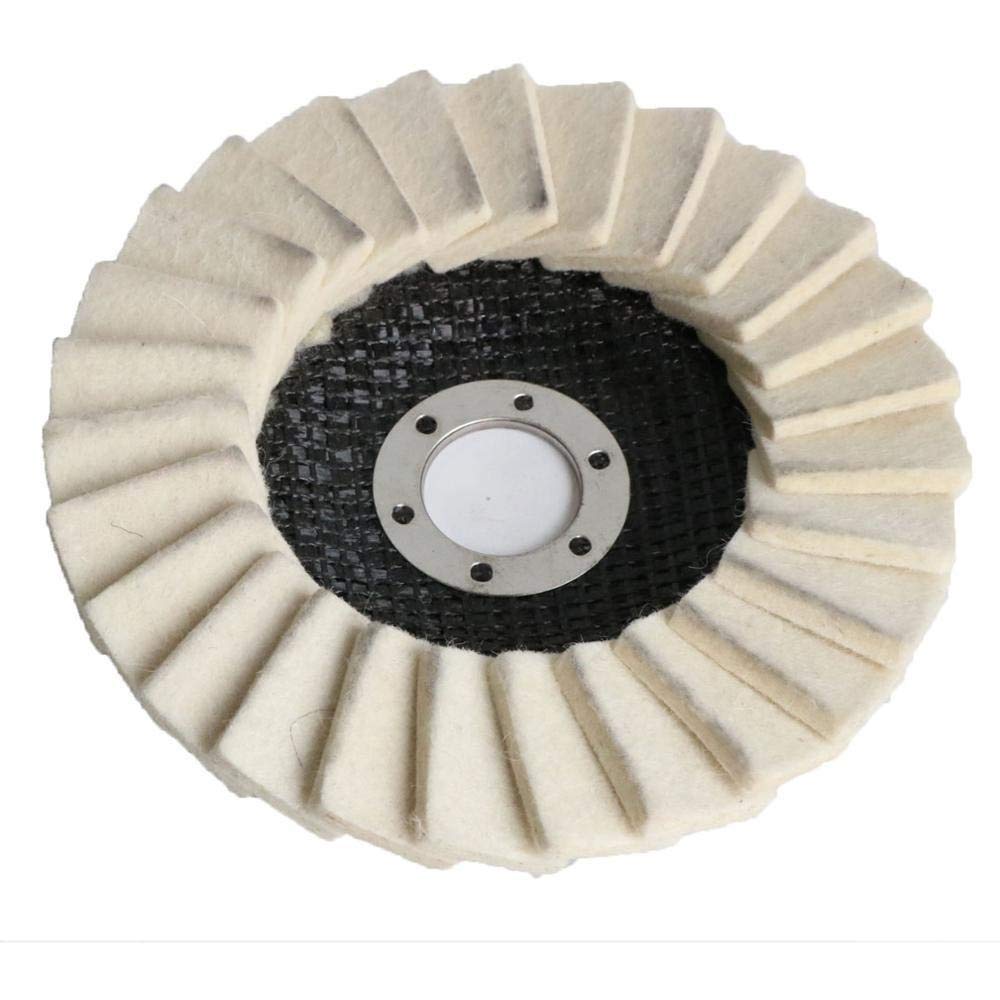 5 Inch 125mm Wool Polishing Wheel Buffing Pads - Angle Grinder Felt Disc for Metal, Marble, Glass & Ceramics (Orange, 2pc, 125x22mm) - Perfect for DIY Projects, Jewelry Making & Automotive Polishing