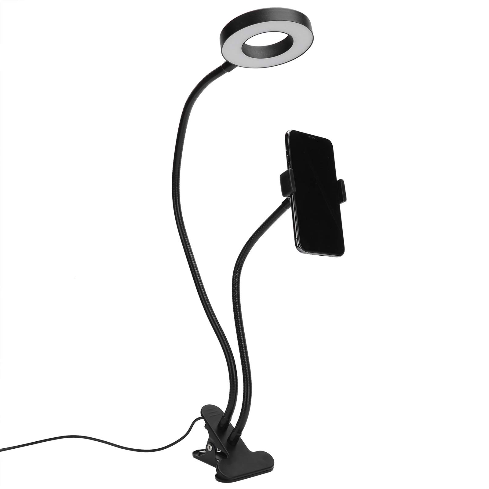 Acouto LED Fill Light with Phone Holder - Adjustable Selfie Ring Light for Live Streaming, YouTube, TikTok & Video Calls - Perfect for Home Office, Gaming & Content Creation