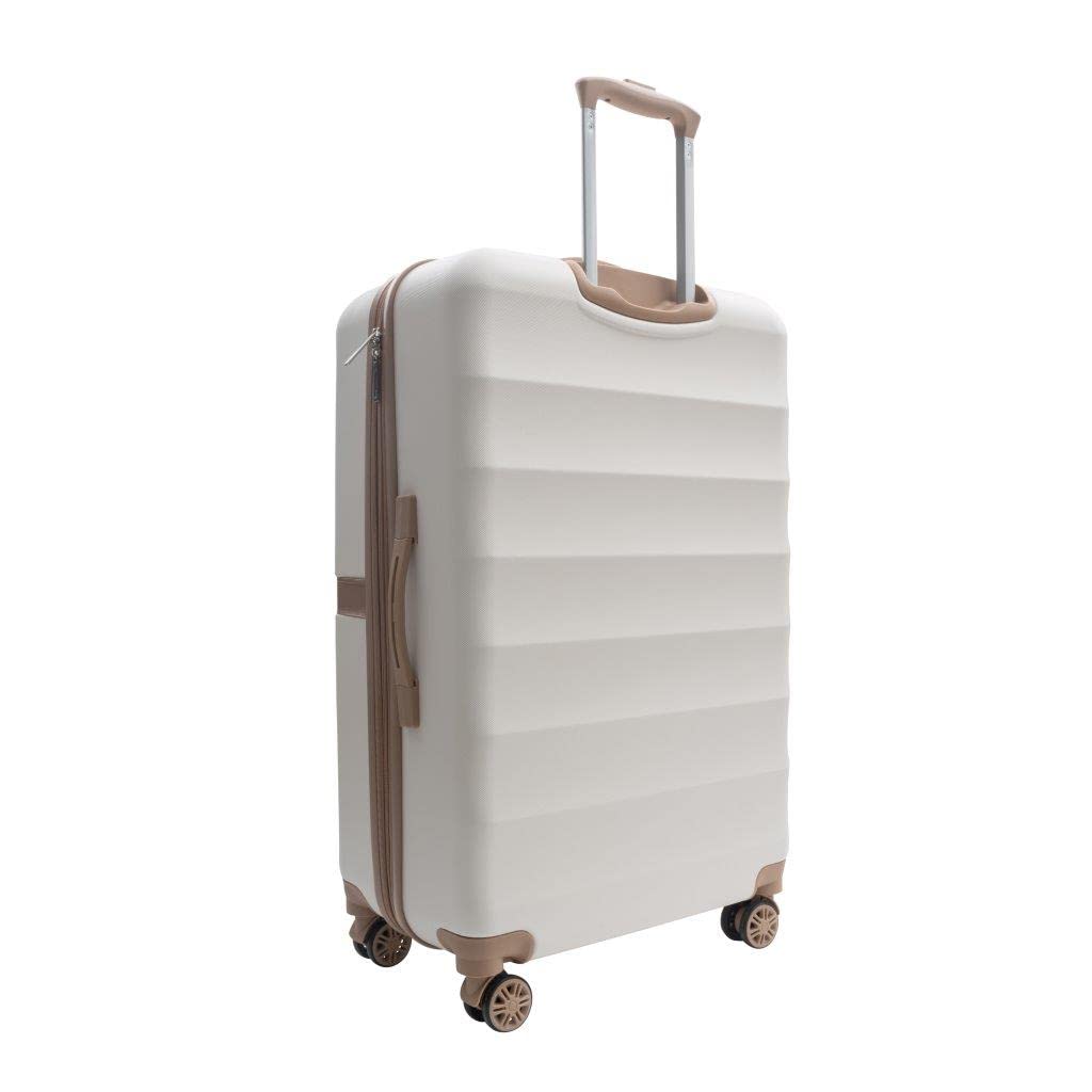 Jetstream 2 Piece Hardside Expandable Luggage Set with Spinner Wheels - Lightweight ABS Suitcase for Travel, White | Perfect for Business Trips & Family Vacations