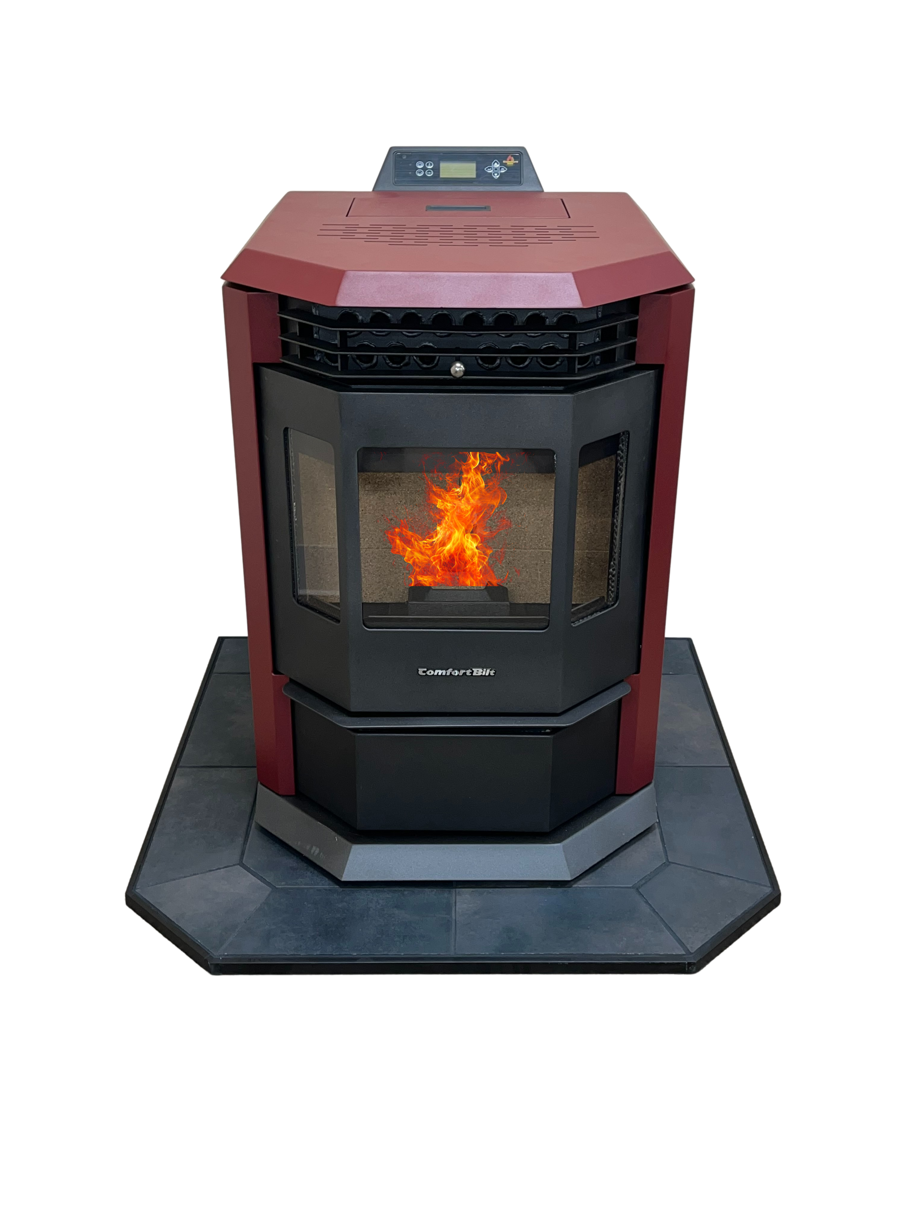 Premium HP22 Burgundy Pellet Stove with 36