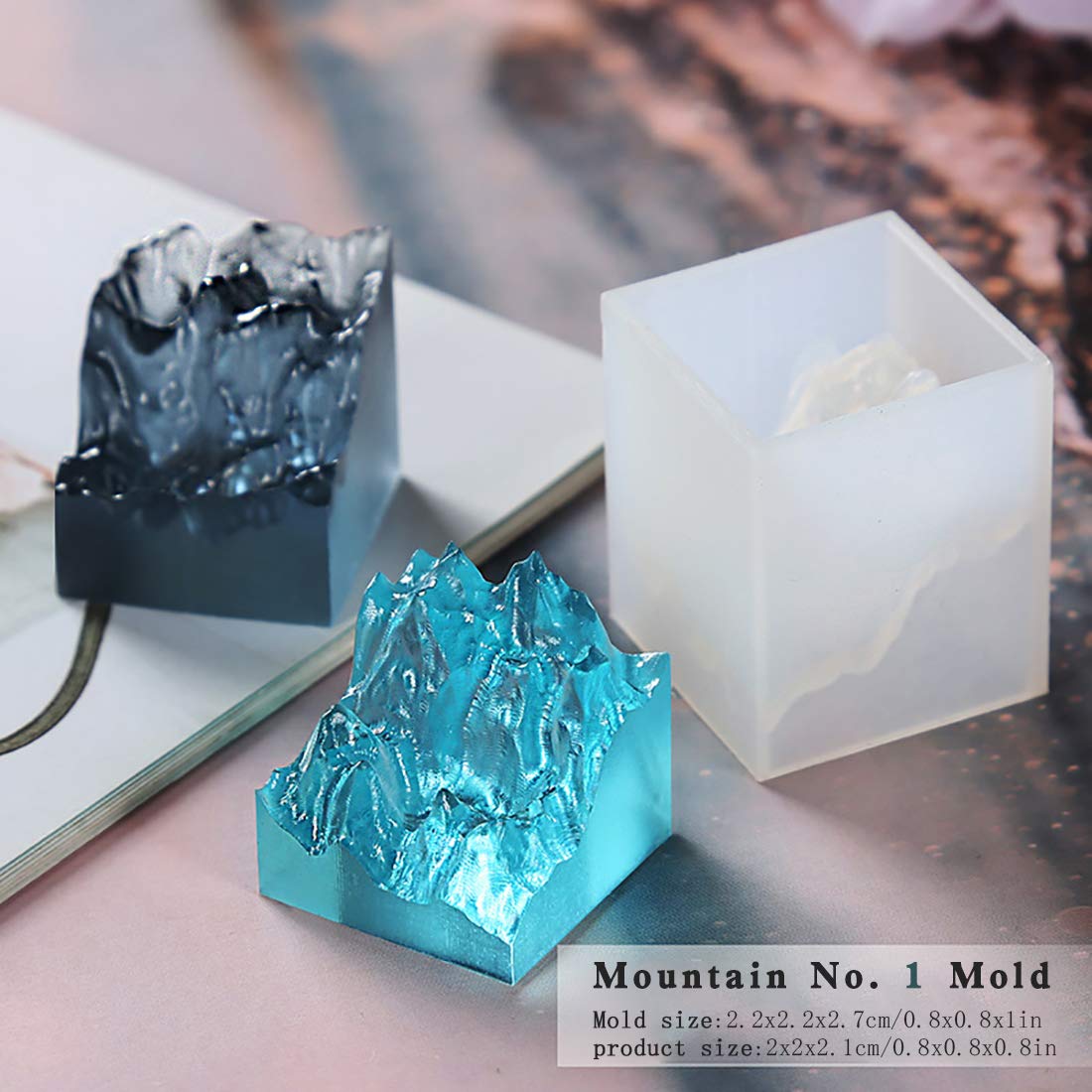 FineInno 3-Piece Mountain Resin Molds Set - Iceberg Silicone Molds for Epoxy Resin Casting, DIY Polymer Clay Crafts & Micro Landscape Art - Perfect for Paperweights, Home Decor & Gift Making