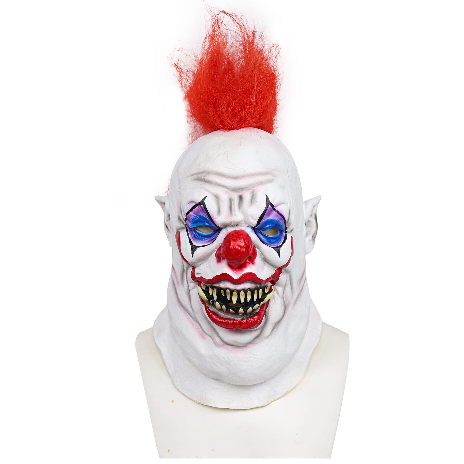 Scary Clown Mask - Full Head Latex Devil Clown Halloween Costume Mask for Cosplay & Horror Parties | Perfect for Halloween, Haunted Houses & Theatrical Performances