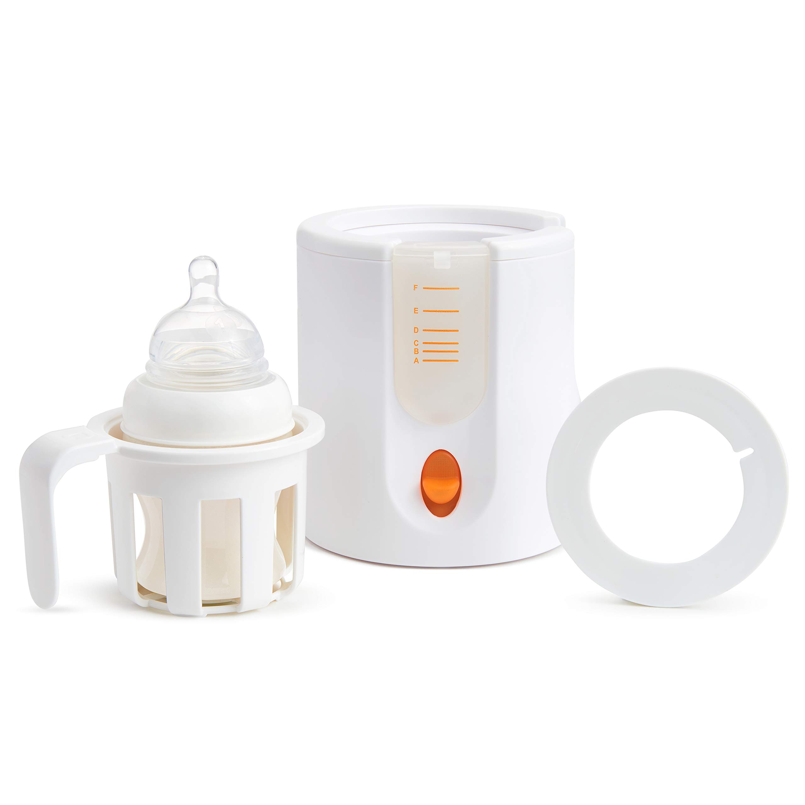 Munchkin High Speed Bottle Warmer - Fast Heating Baby Bottle Warmer for Breastmilk & Formula - Orange & White (1 Count) - Perfect for Travel, Home & Nursery Use