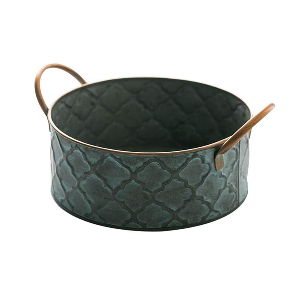 Vintage Metal Fruit Basket - Rustic Bread Bowl & Kitchen Storage Holder for Countertop, Living Room, Dining Table - Perfect for Fresh Fruits, Bread Display & Home Decor Organization