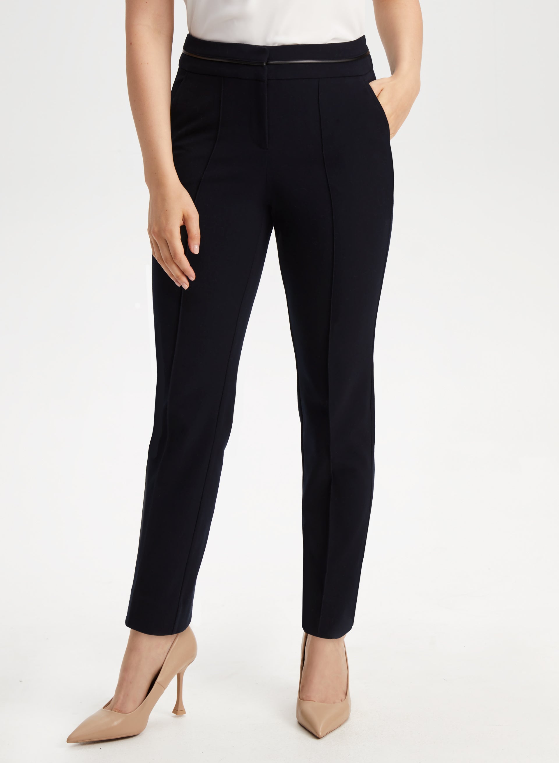 City Fit Straight Leg Pants for Women - Comfortable Office & Casual Wear - Perfect for Work, Travel & Everyday Outfits