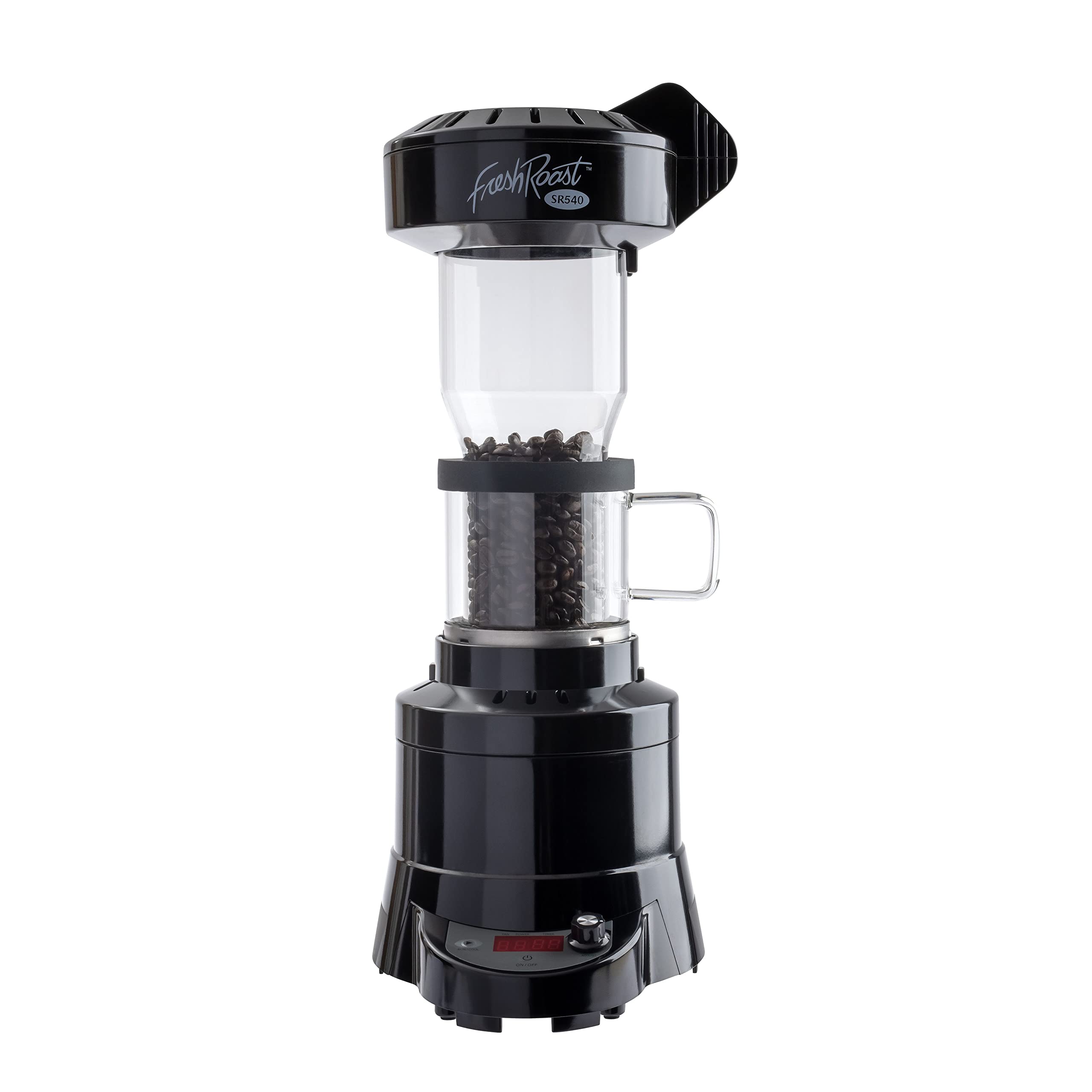 Premium SR540 Fresh Roast Coffee Roaster Bundle with Glass Extension Tube & Bean Cooler - Includes 2 Lbs Green Coffee Beans & (2-Pack) Sample Trays - Perfect for Home Roasting & Coffee Enthusiasts