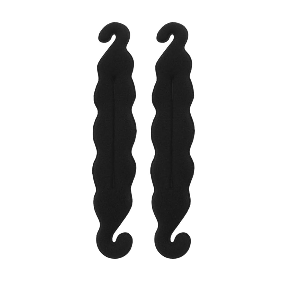 Magic Clip Twist Turn & Tie Hair Styler - 2PCS Donut Bun Maker, Curler Shaper Sponge for DIY Updos & Stylish Hairstyles - Perfect for Parties, Weddings & Everyday Looks (Black)