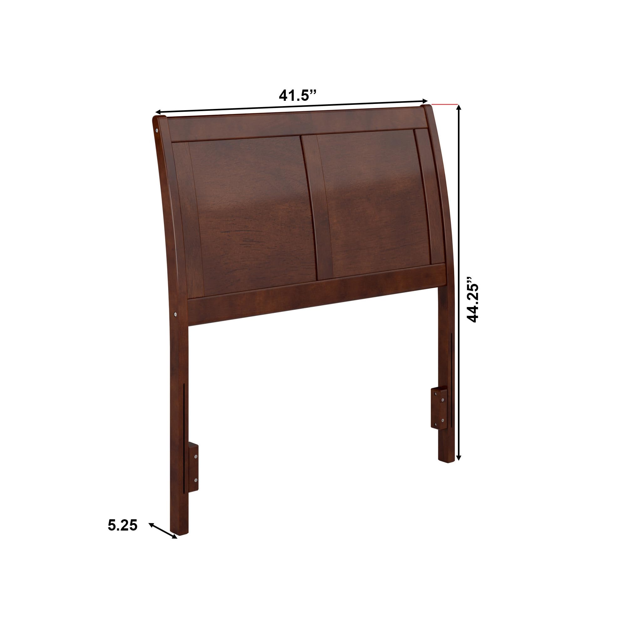 AFI Portland Twin Size Headboard with USB Charging Ports - Walnut Finish Wooden Bed Frame Headboard for Small Spaces, Dorm Rooms & Guest Bedrooms