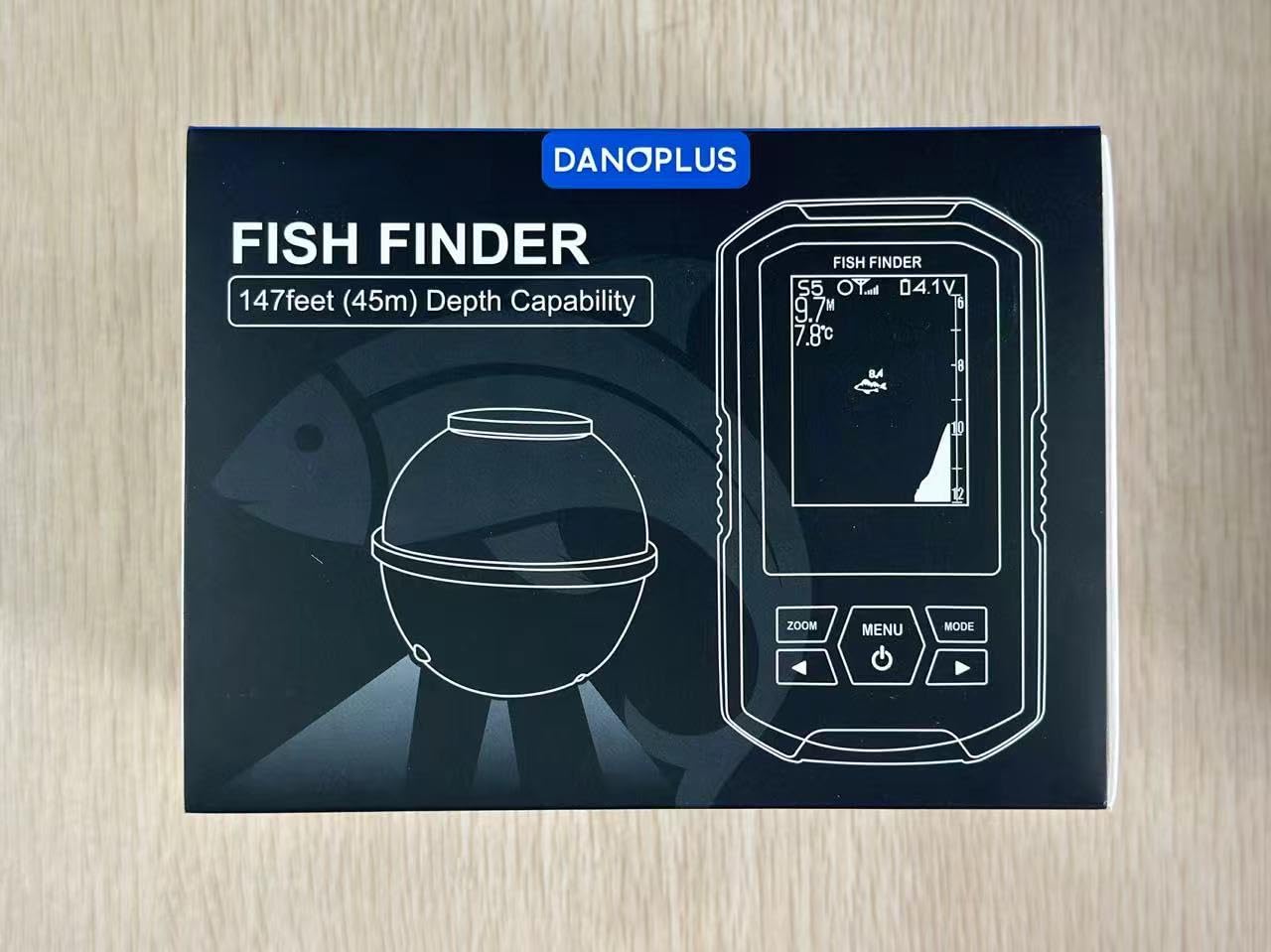 Portable Wireless Fish Finder with Sonar Sensor - 147ft Depth Detection, Rechargeable Kayak Fishing Accessories for Sea, Ice & Boat Fishing | Perfect for Kayak Anglers, Ice Fishermen & Offshore Boating