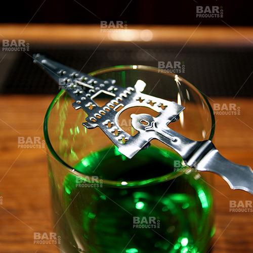 BarConic® Premium Stainless Steel Absinthe Spoon with Elegant Tower Design - Perfect for Traditional Absinthe Dripping & Home Bar Accessories