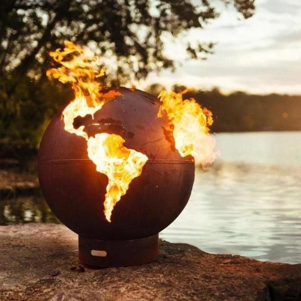 36 Inch Carbon Steel Gas Fire Pit Globe - Outdoor Fire Pit for Patio, Backyard, and Garden Decor - Perfect for Camping and Gatherings