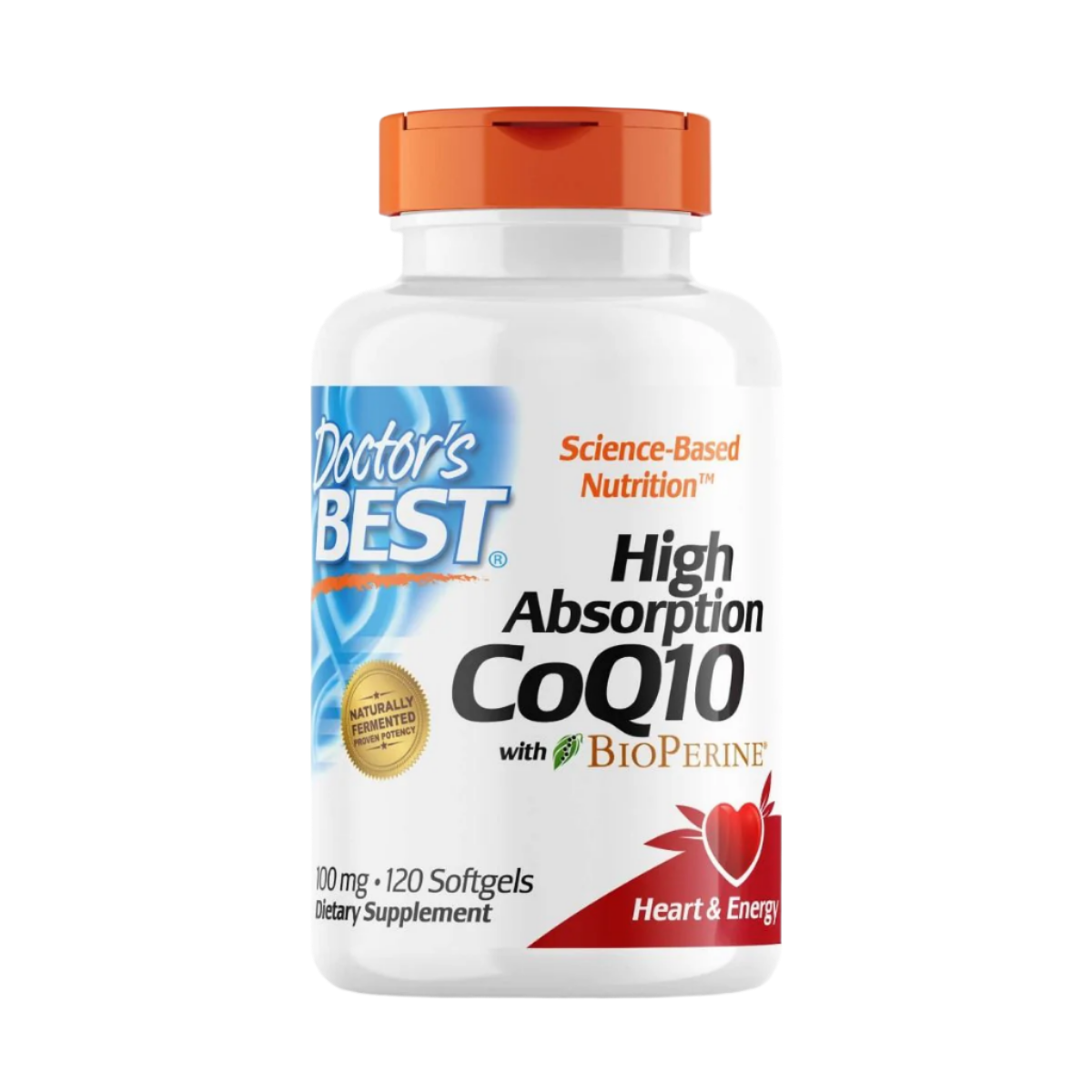 Doctor's Best High Absorption CoQ10 with BioPerine 100mg - 120 Softgels for Heart Health & Energy Support | Supports Cardiovascular Function & Cellular Energy Production