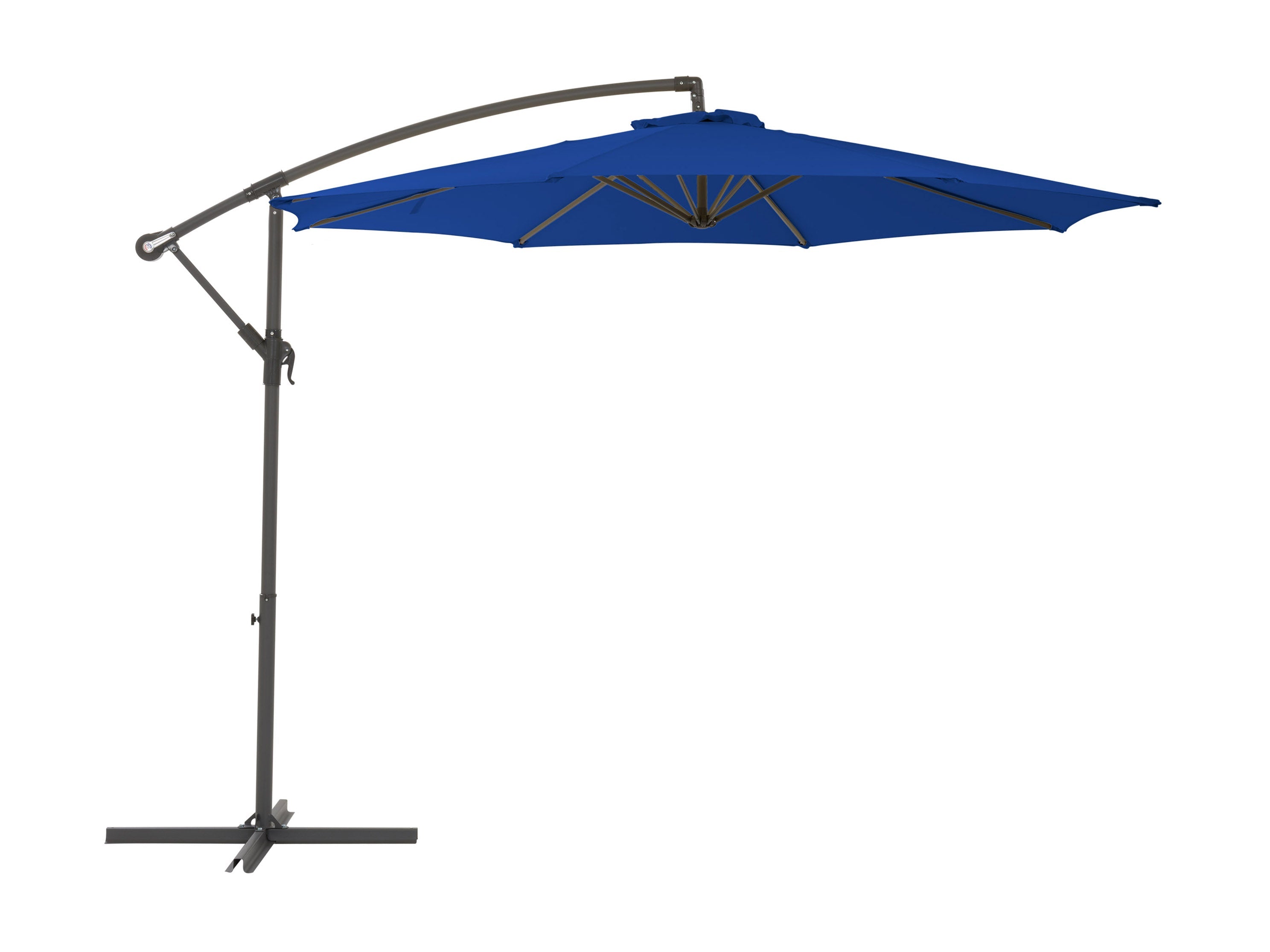 9.5ft Tilting Offset Patio Umbrella in Cobalt Blue - Perfect for Poolside, Backyard, and Outdoor Dining Areas