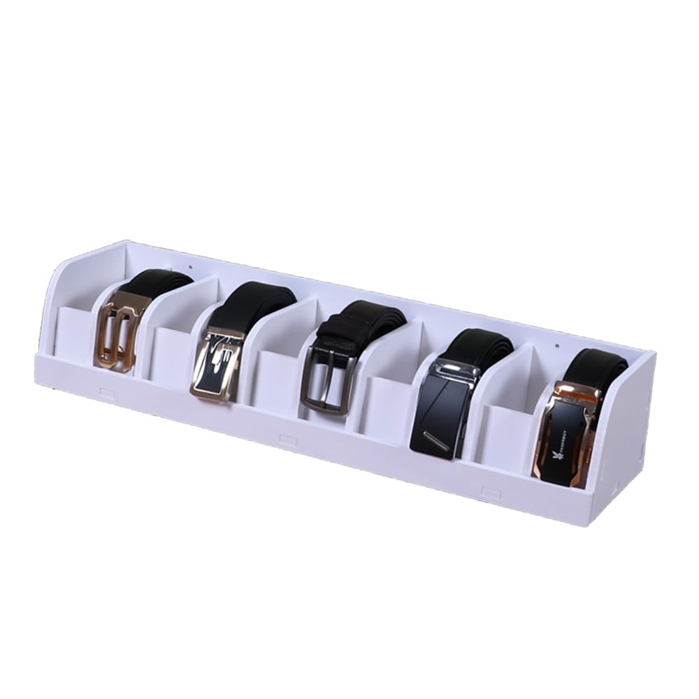 Mollytek Wooden Belt Organizer - 8 Grid Belt Storage Holder & Display Case for Retail Stores | Perfect for Closet Organization, Retail Displays & Accessory Storage