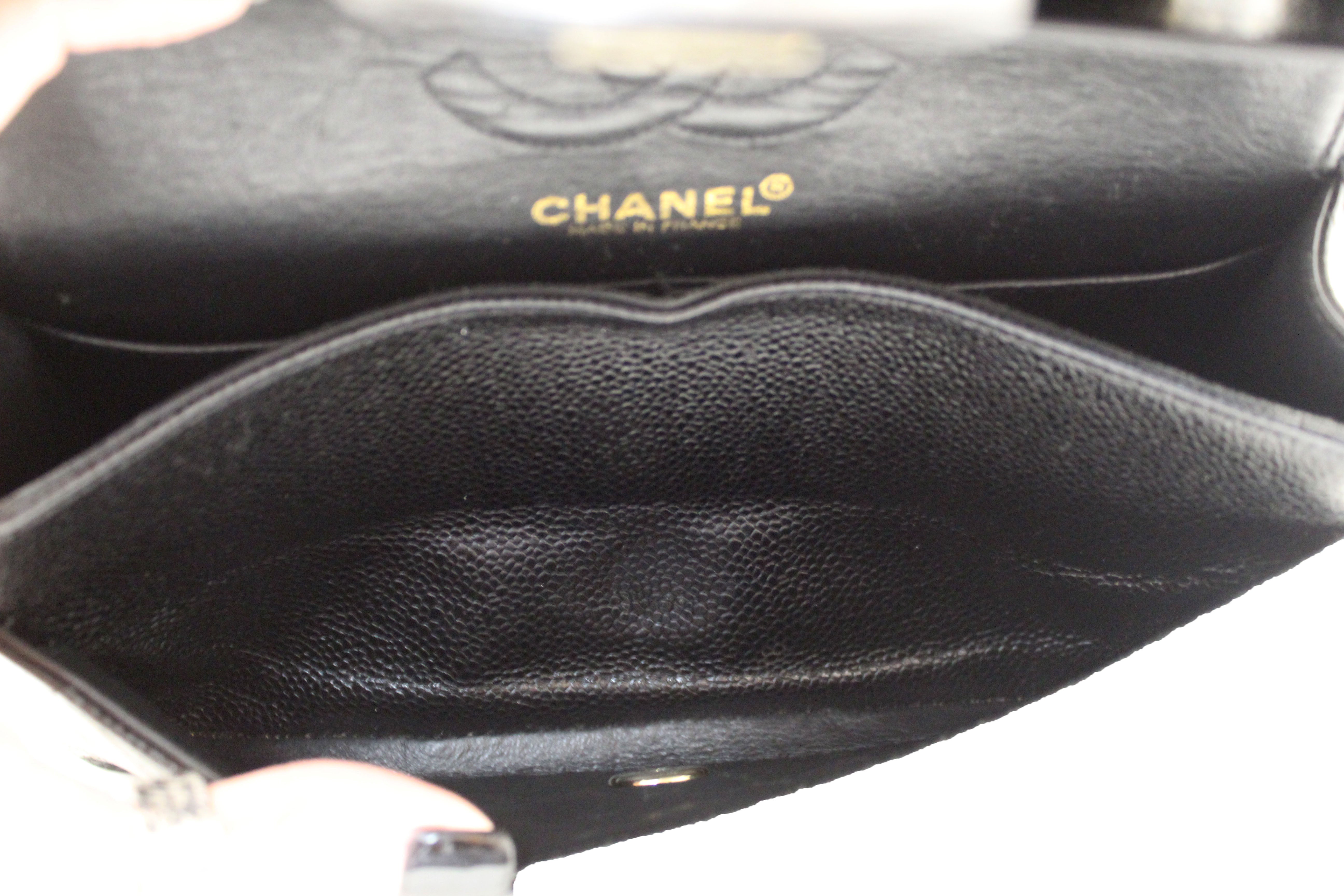 Authentic Chanel Classic Black Caviar Leather Medium Double Flap Bag - Luxury Designer Handbag for Women, Perfect for Work, Evening Events & Special Occasions