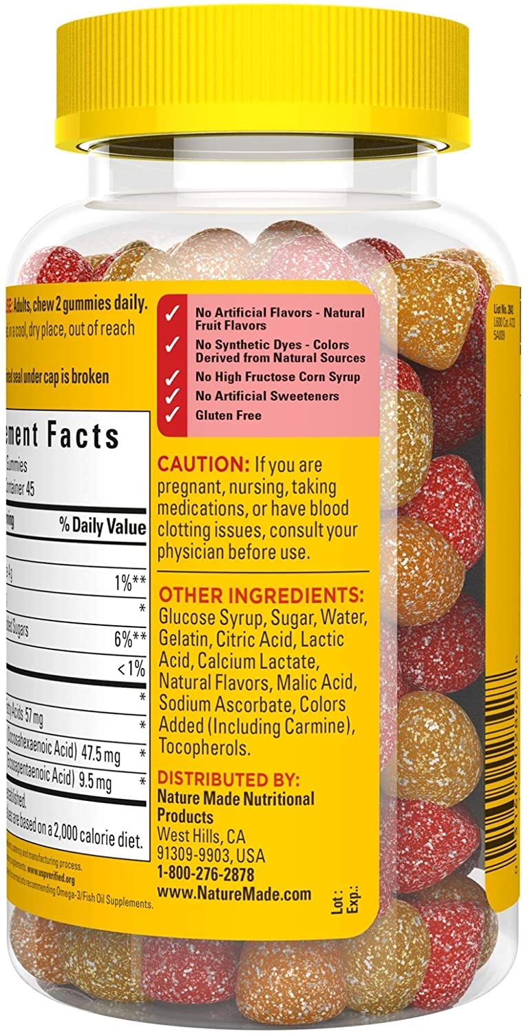 Premium Omega-3 Fish Oil Gummies for Adults & Kids - 1000mg EPA DHA Supplement for Heart, Brain & Joint Health - Delicious Lemon Flavor Soft Chews - Perfect for Daily Wellness & Immune Support