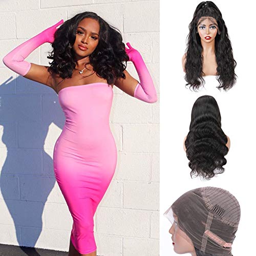 360 Lace Front Wigs for Black Women - 10 Inch Natural Black Brazilian Human Hair Body Wave Wig with Baby Hair & Pre-Plucked Hairline - 150% Density for Full Volume - Perfect for Daily Wear, Parties, and Special Occasions
