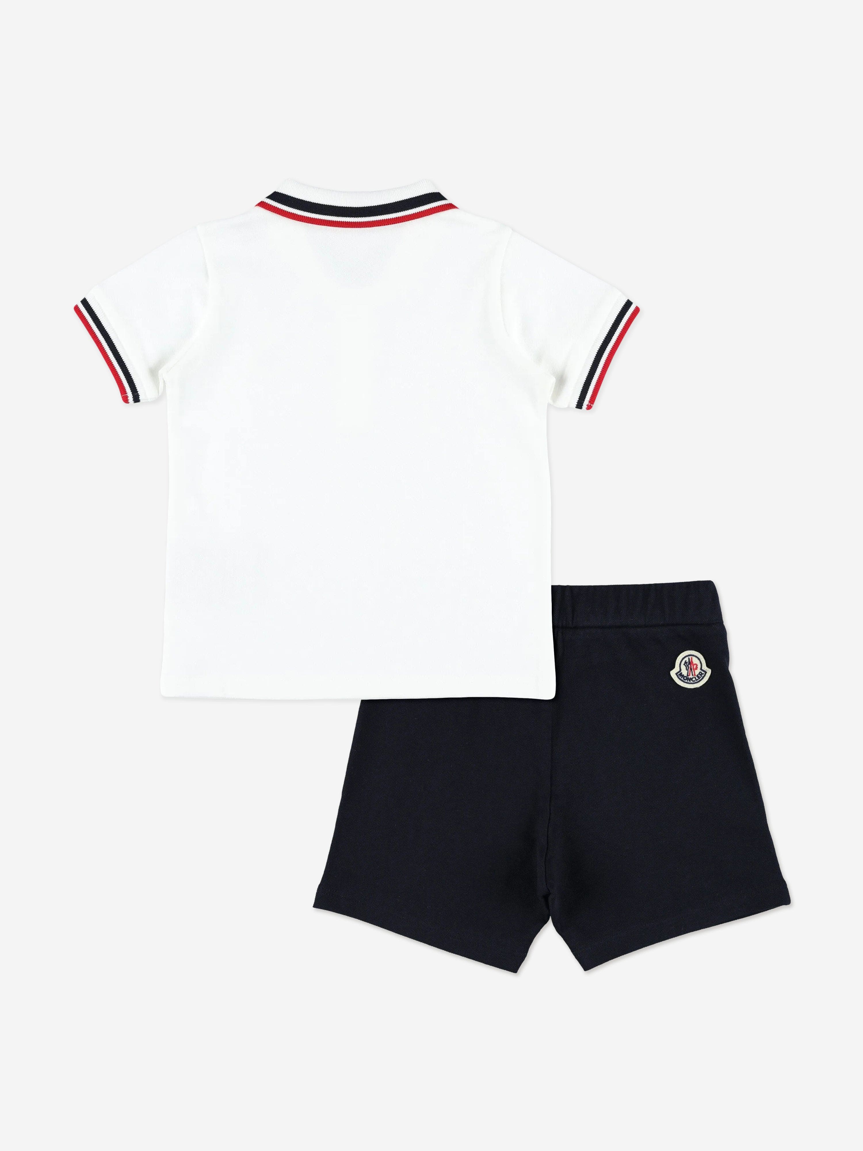 Baby Boys Short Set in White - Cute & Comfortable Cotton Outfit for Summer Playtime
