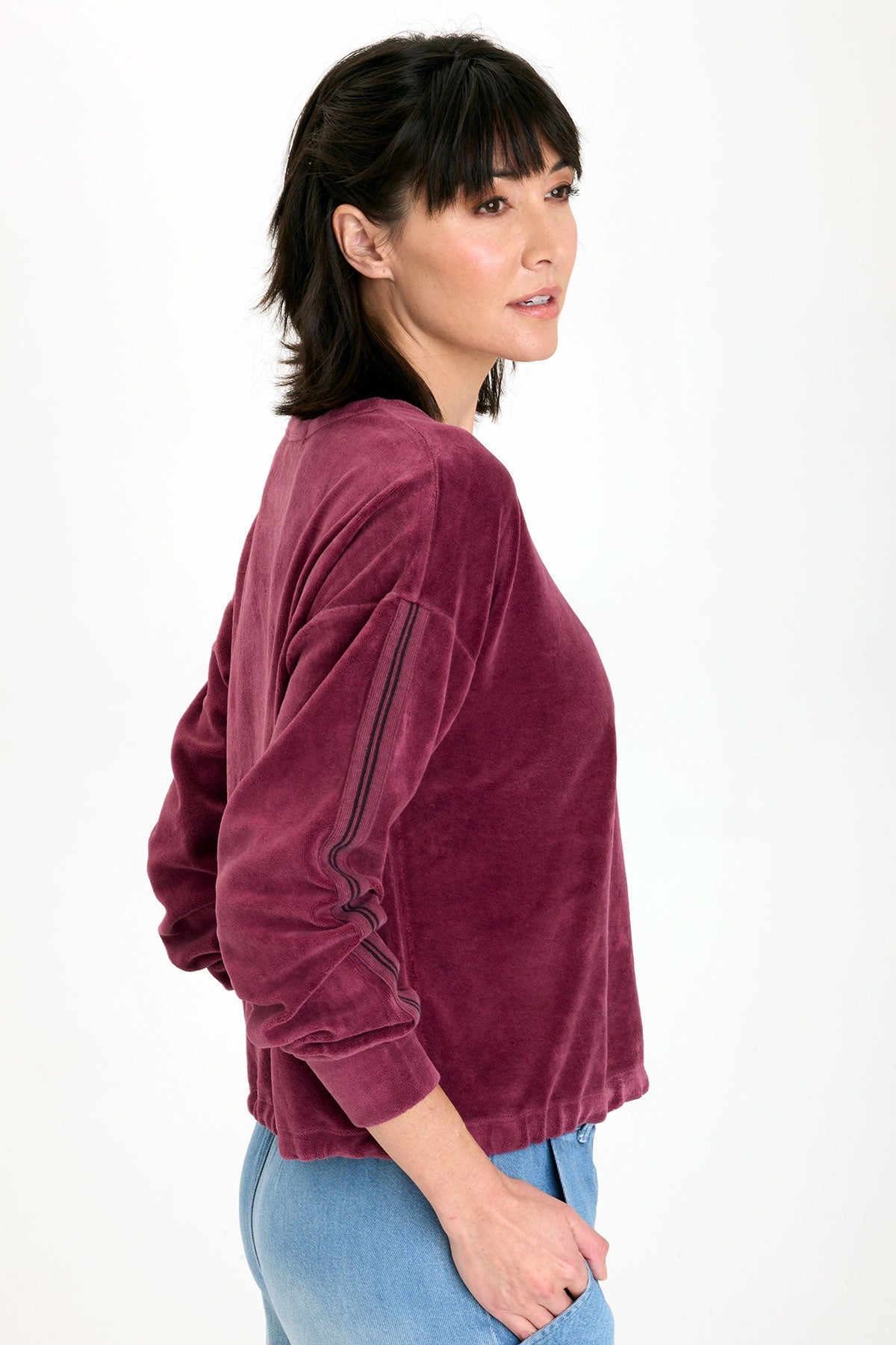 Stylish Rugby Stripe Dottie Sweatshirt for Women - Trendy Casual Pullover for Fall & Winter - Perfect for Game Day, Streetwear & Cozy Loungewear