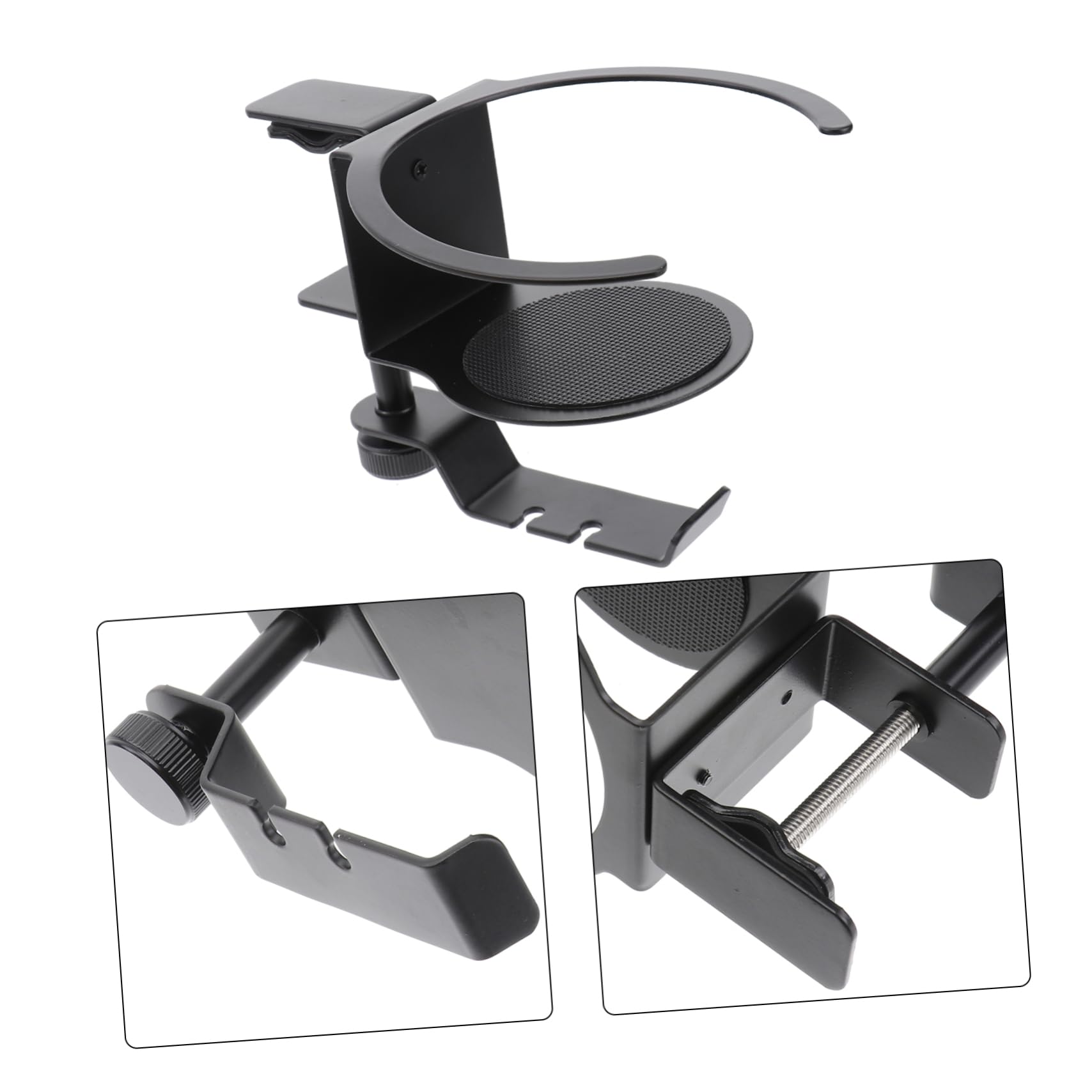 4-Pack Homoyoyo Headphone Stand with Cup Holder - Durable Metal Headset Bracket for Computer Desk, Gaming Setup & Office Organization - Perfect for Gamers, Streamers & Workspace Accessories