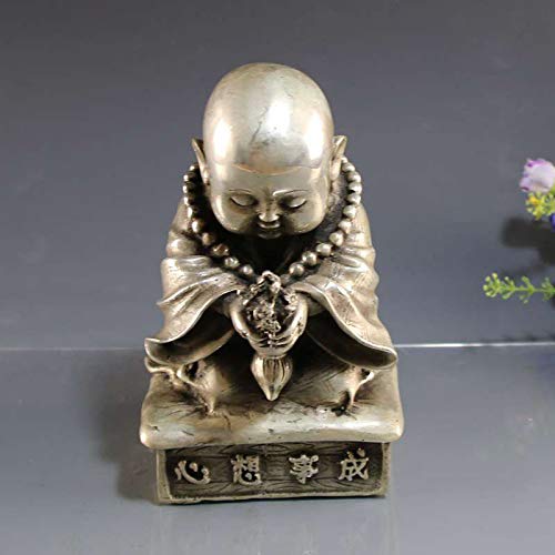 White Copper Buddha Statue - Handcrafted Home Decor & Spiritual Gift for Meditation, Yoga & Feng Shui | Elegant Buddhist Sculpture for Living Room, Office & Zen Garden