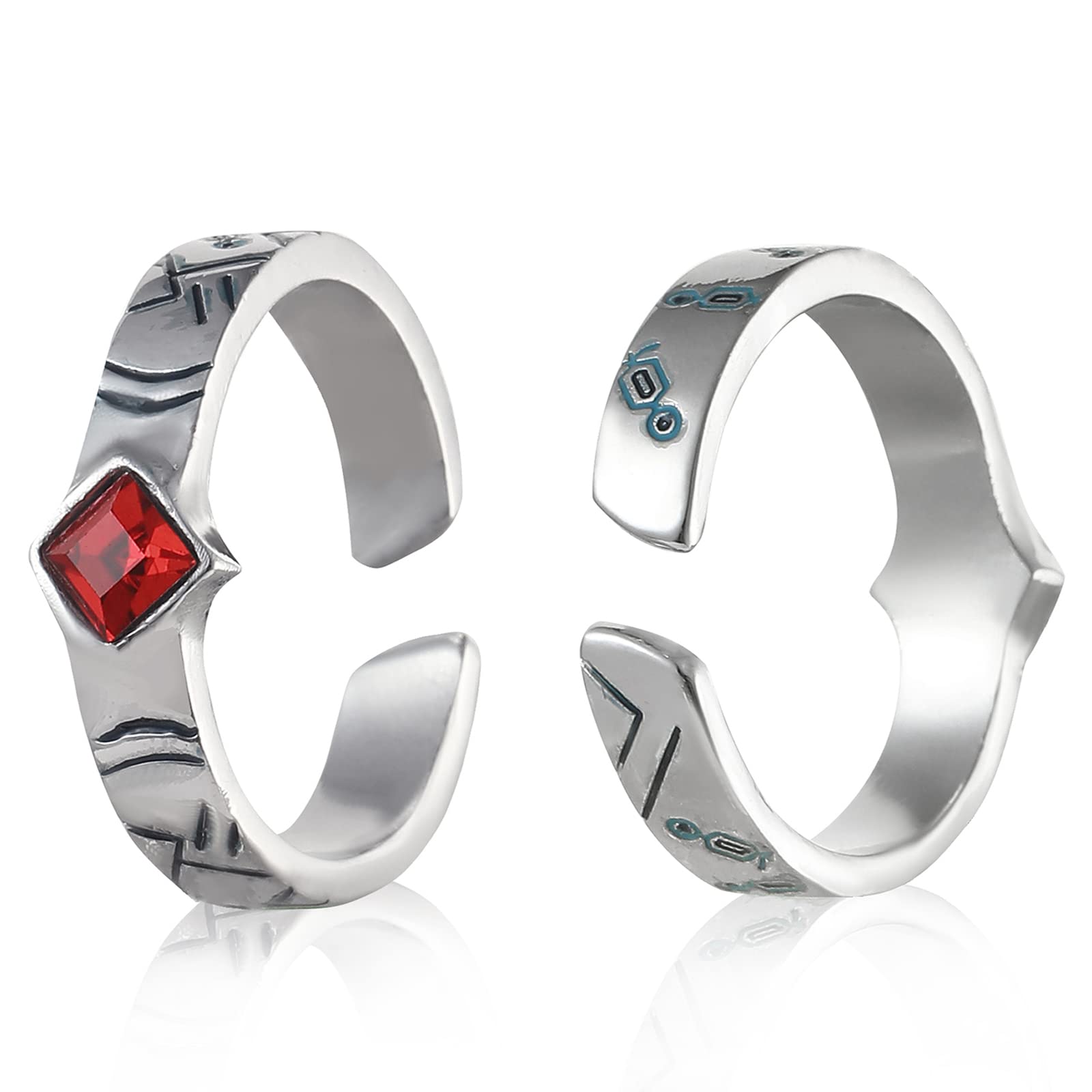 Tanjiro Cosplay Anime Adjustable Open Ring - Demon Slayer Manga Jewelry for Women & Girls | Perfect for Cosplay, Halloween, and Anime Conventions