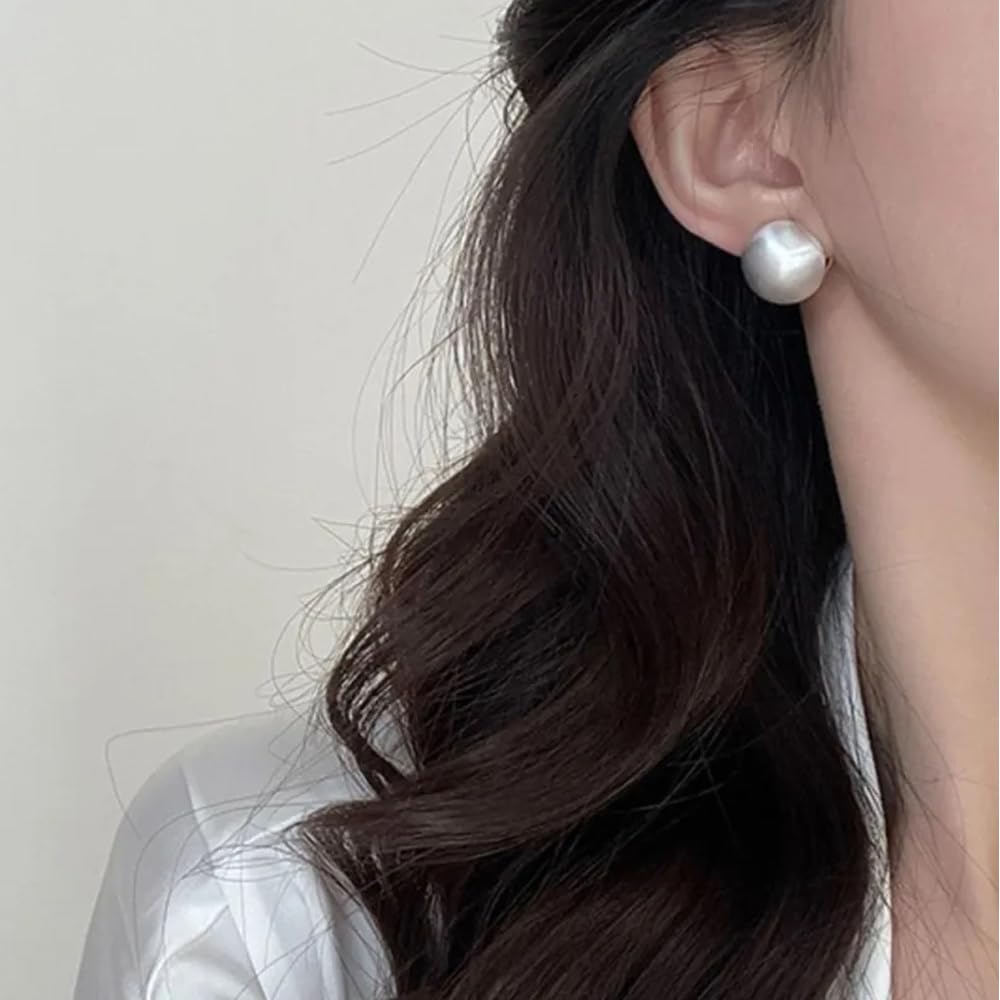 Gold Half Ball Stud Earrings for Women - Matte Gold Plated Vintage Button Earrings | Fashion Jewelry for Everyday Wear, Parties & Special Occasions