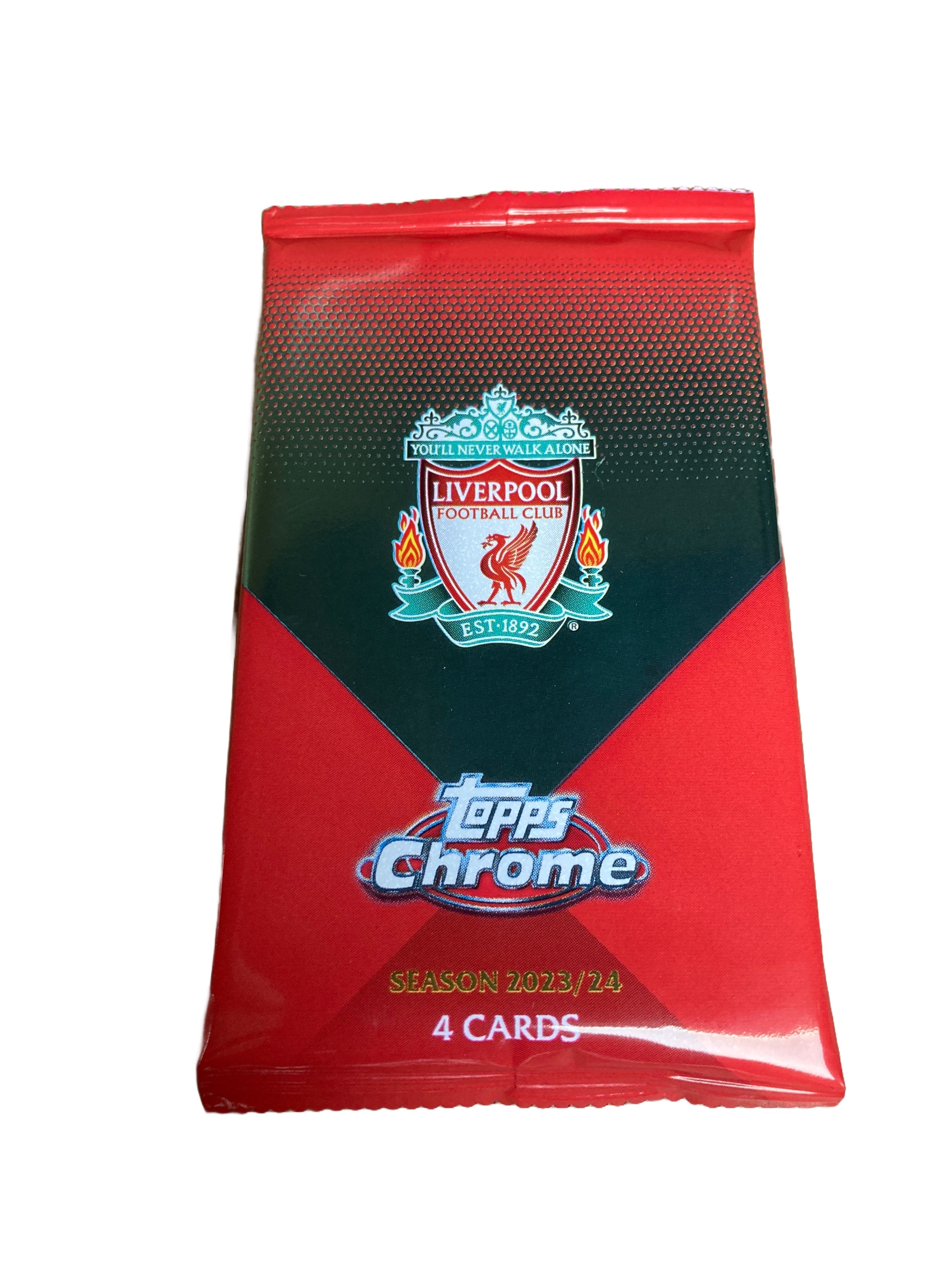 Liverpool FC 2023-2024 Topps Chrome Hobby Box - Collectible Soccer Trading Cards for Fans & Collectors - Perfect for Gifts, Display & Trading