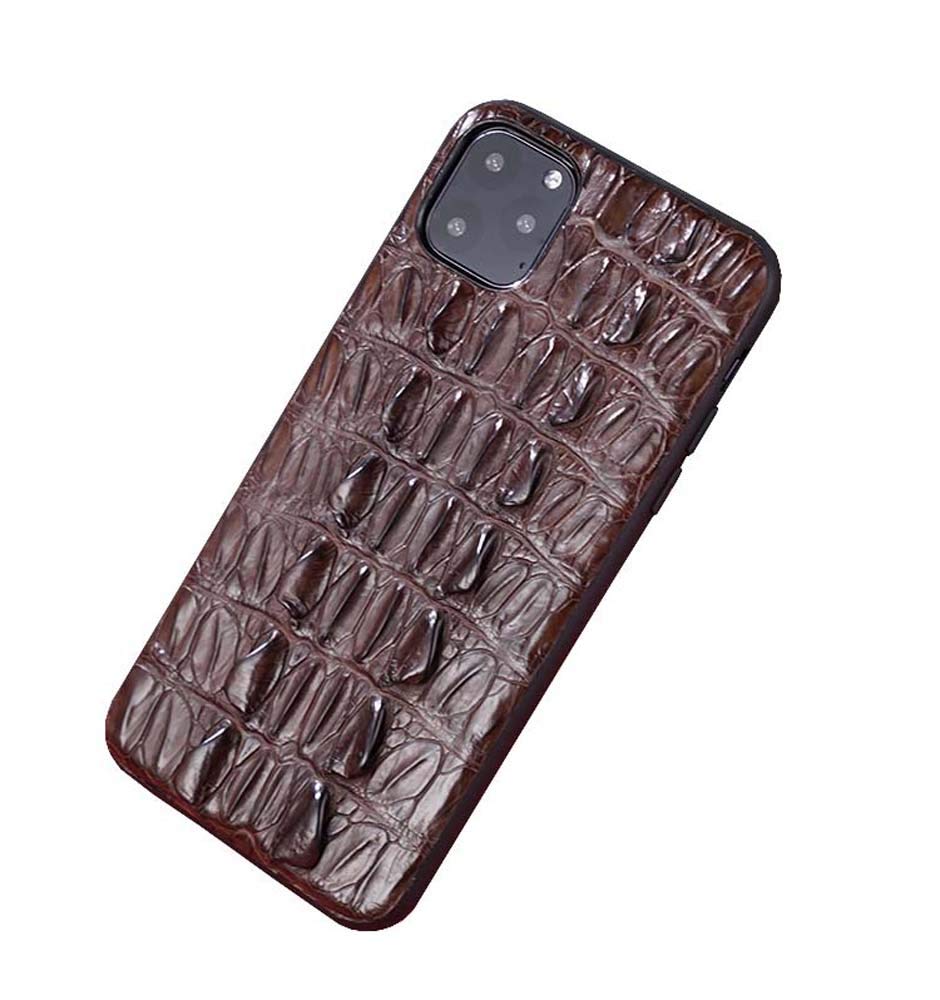 Premium Crocodile Leather Shockproof Case for iPhone 12 Mini (2020) 5.4 Inch - Luxury Protective Phone Cover with Full-Body Protection (Brown) | Perfect for Business, Travel & Everyday Use