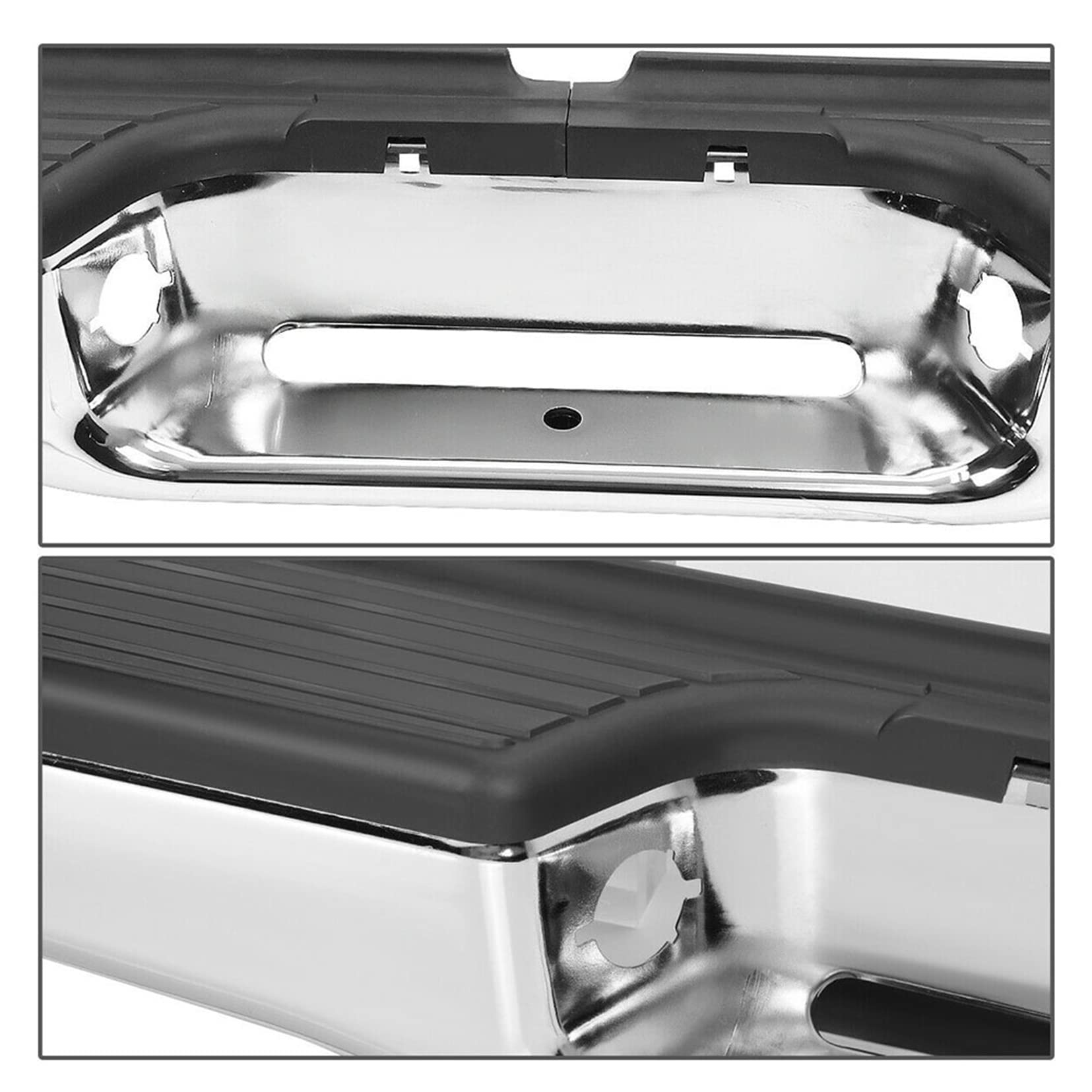 1995-2004 Toyota Tacoma Rear Bumper Replacement - Heavy Duty Steel Chrome Step with Face Bar for Off-Road & Truck Protection