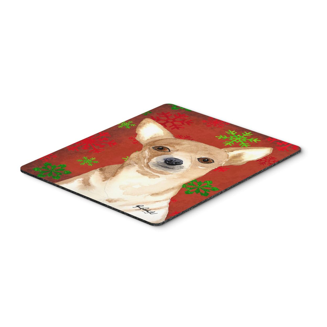 Chihuahua Red Snowflakes Mouse Pad & Hot Pad - Washable Large Mouse Mat for Home Office, Gaming, Working, Computers & Laptops | Perfect Desk Accessory for Work, Study & Play