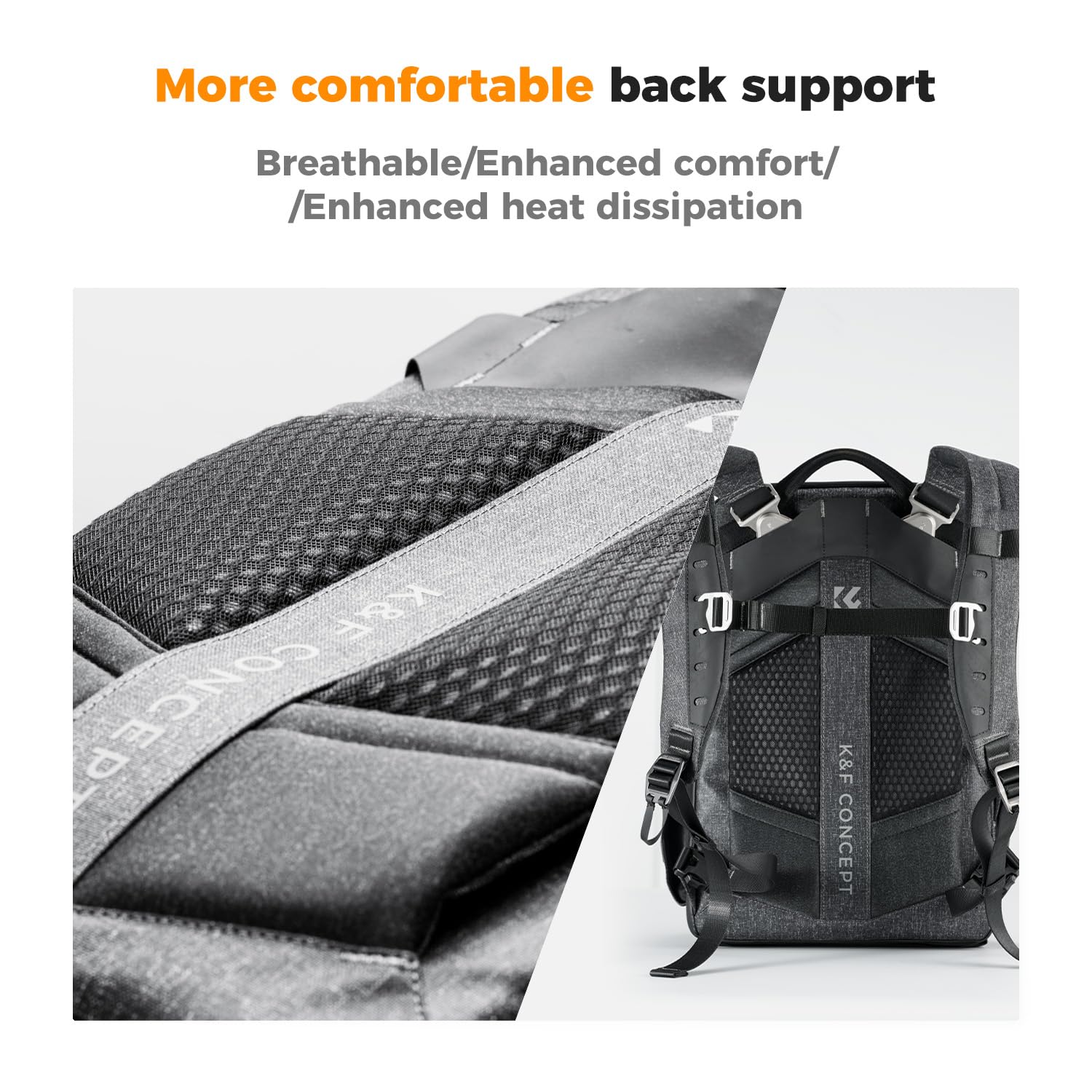 K&F Concept Professional Camera Backpack - Waterproof DSLR/SLR Photography Bag with 15.6 Inch Laptop Compartment & Tripod Holder | Perfect for Travel, Hiking, and Outdoor Photography