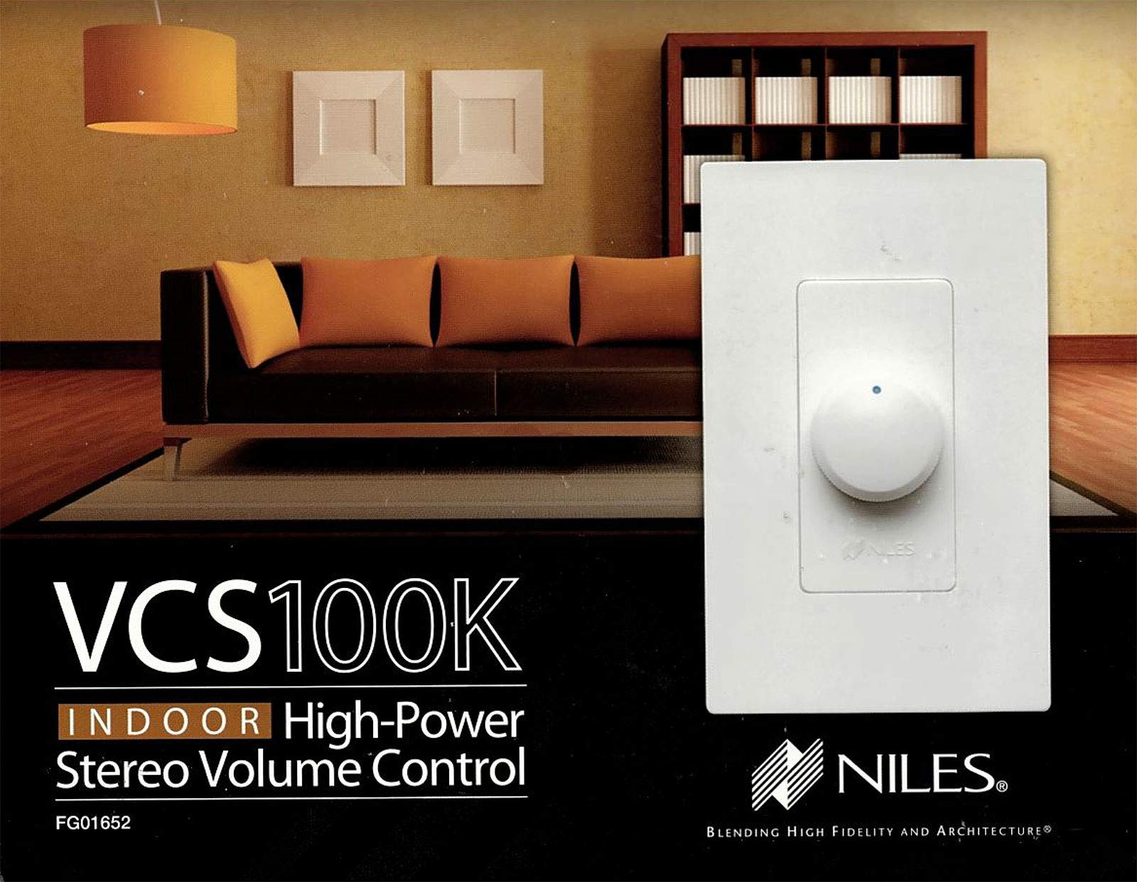 Niles VCS100K 2-Pack In-Wall Volume Control Switches with Toggle & Rotary Actuator - Manual Operation, White - Perfect for Home Theater & Multi-Room Audio Systems