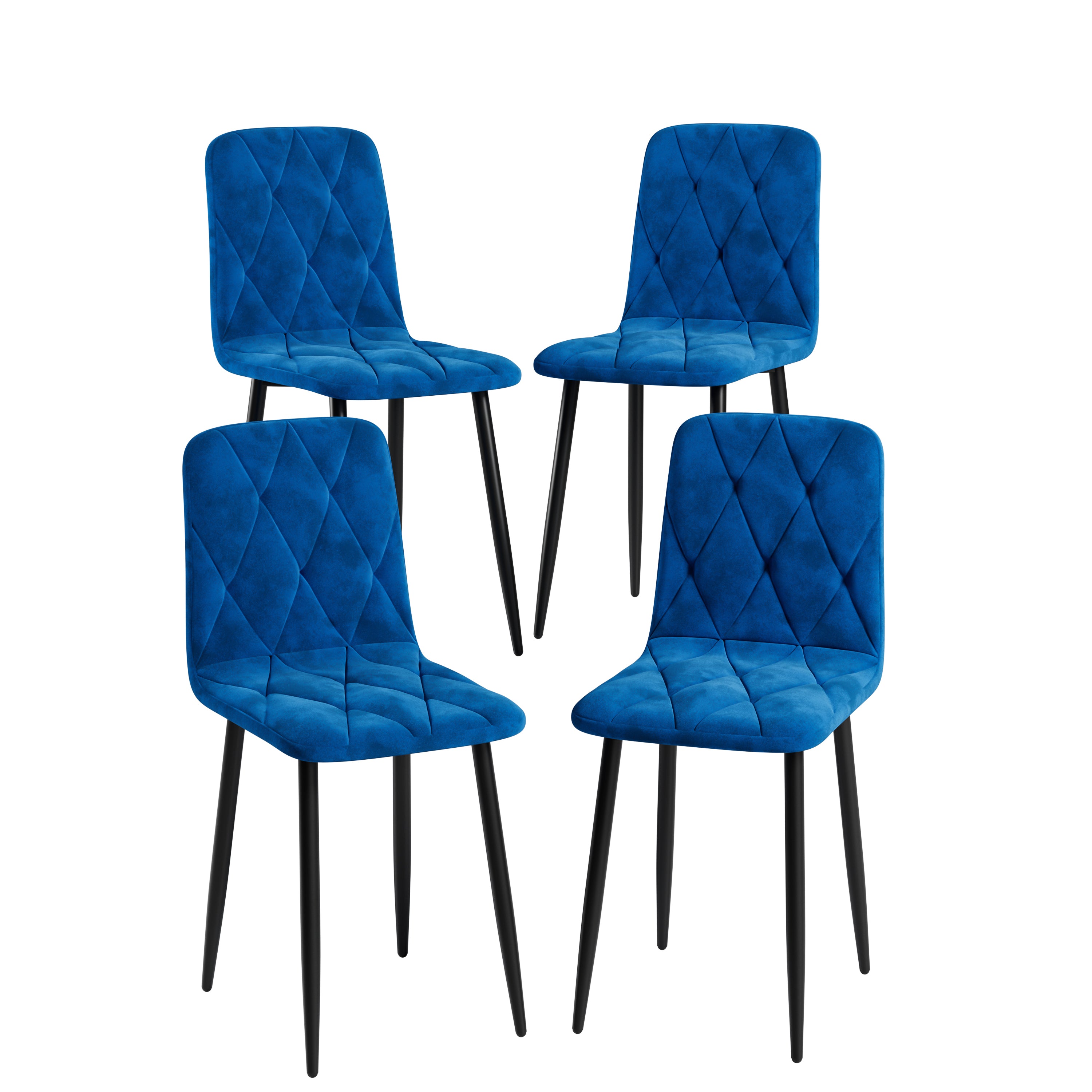 4-Piece Velvet Dining Chairs Set with Cushioned Seats & Sturdy Metal Legs - Modern Kitchen & Dining Room Furniture for Home, Restaurant, or Office Use